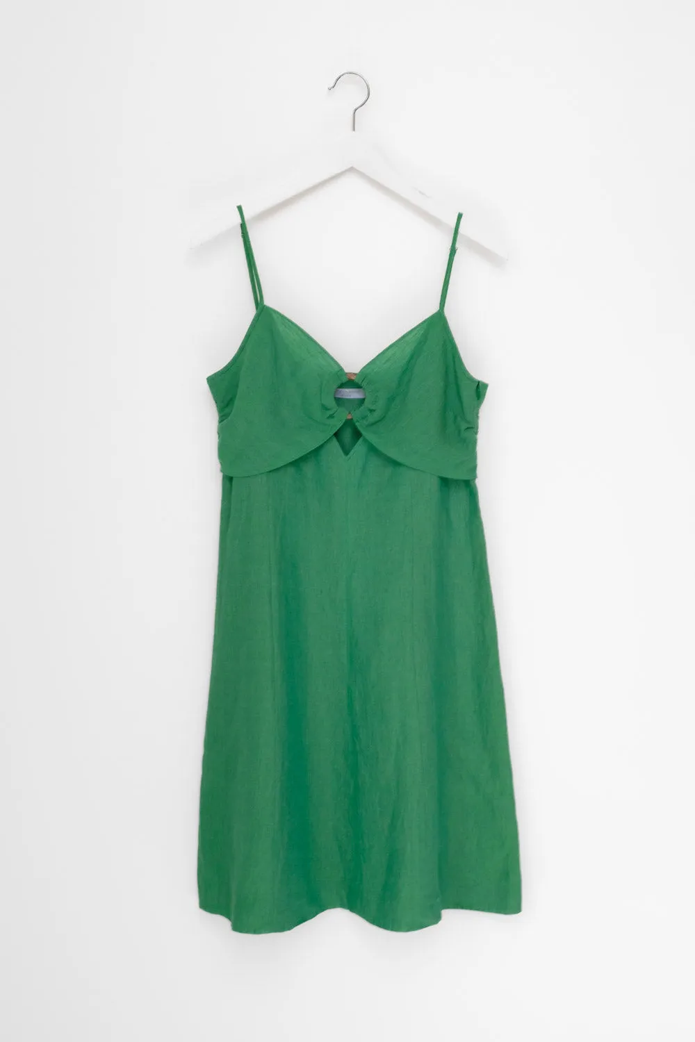 0050_STRENESSE GREEN SUMMER LINEN DRESS