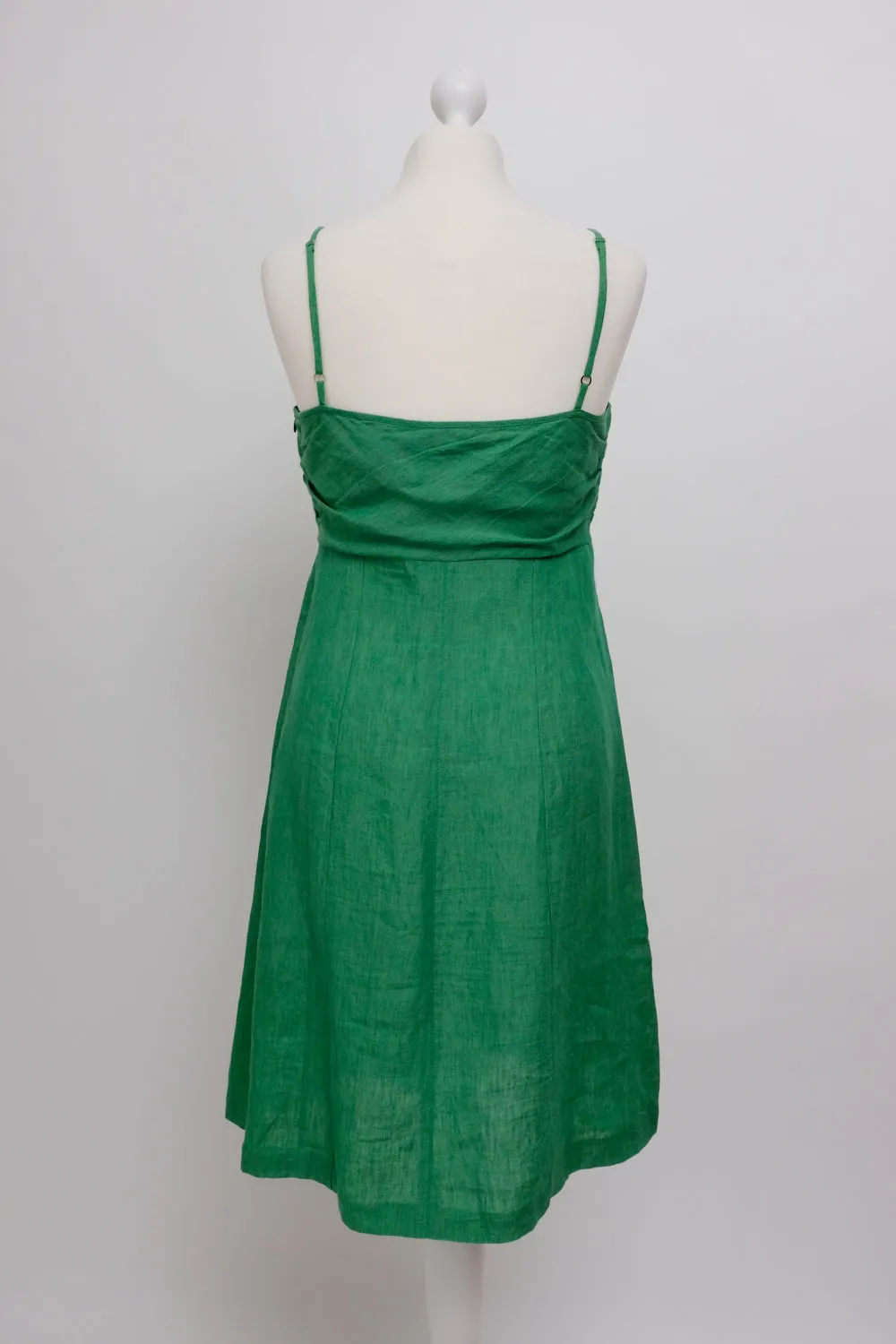 0050_STRENESSE GREEN SUMMER LINEN DRESS