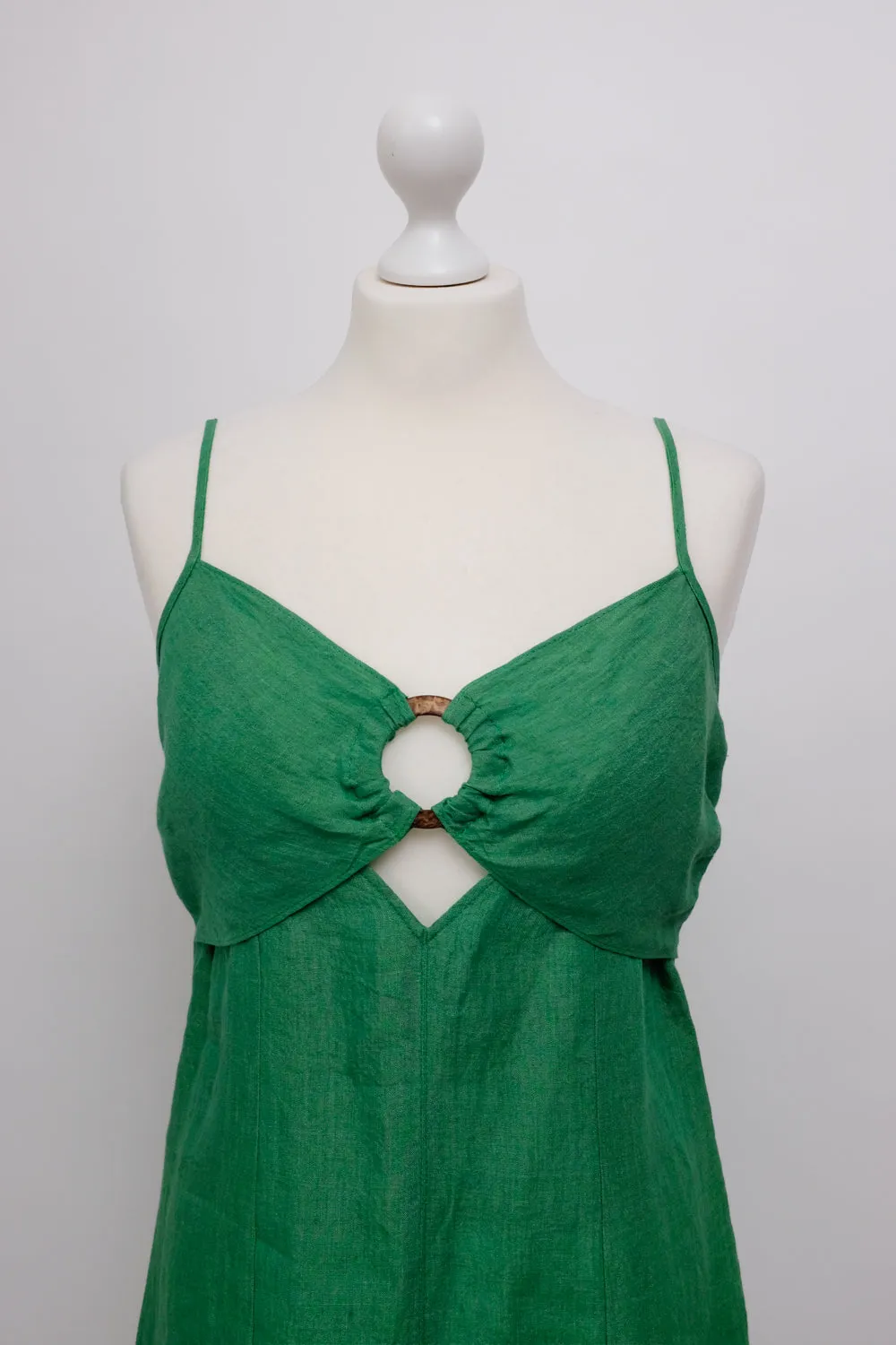 0050_STRENESSE GREEN SUMMER LINEN DRESS