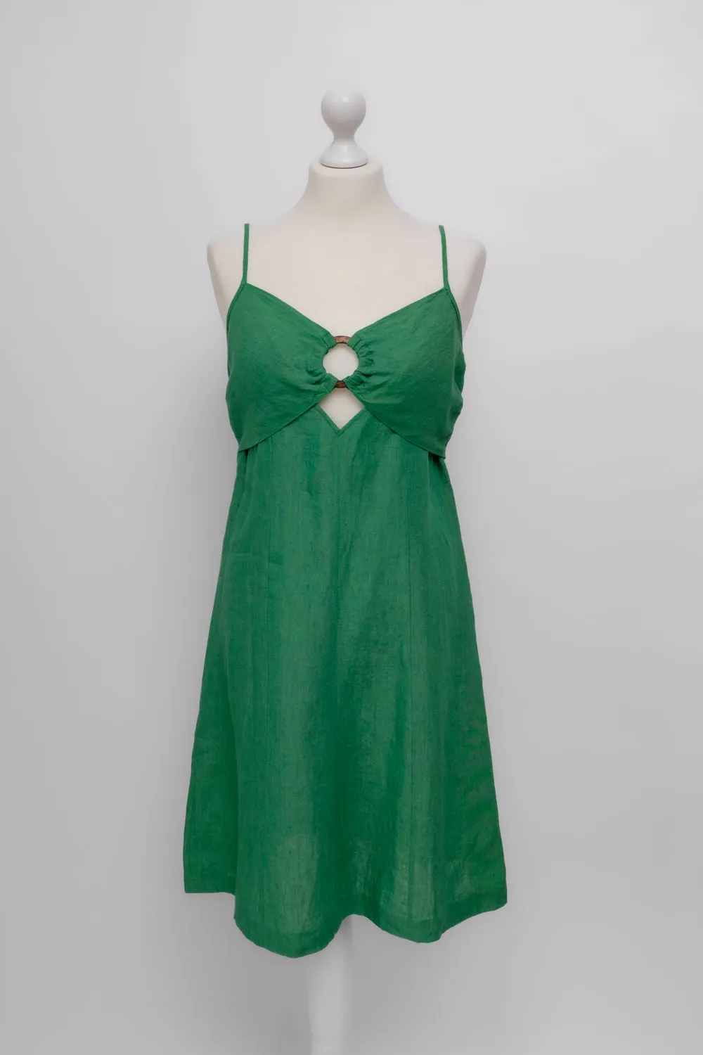 0050_STRENESSE GREEN SUMMER LINEN DRESS