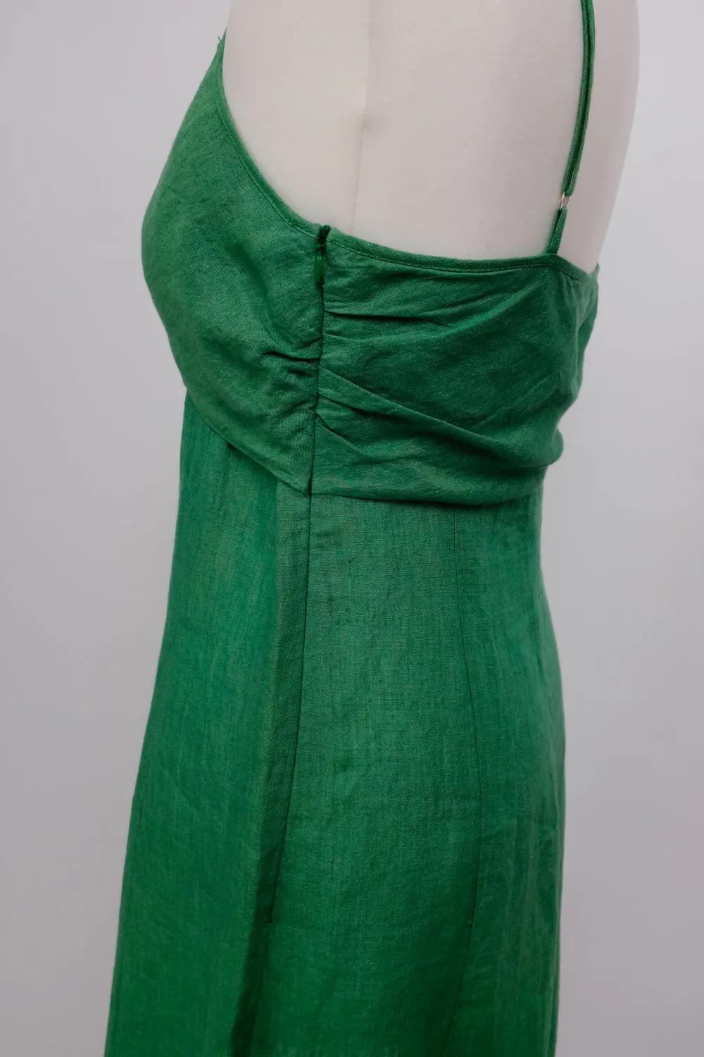 0050_STRENESSE GREEN SUMMER LINEN DRESS