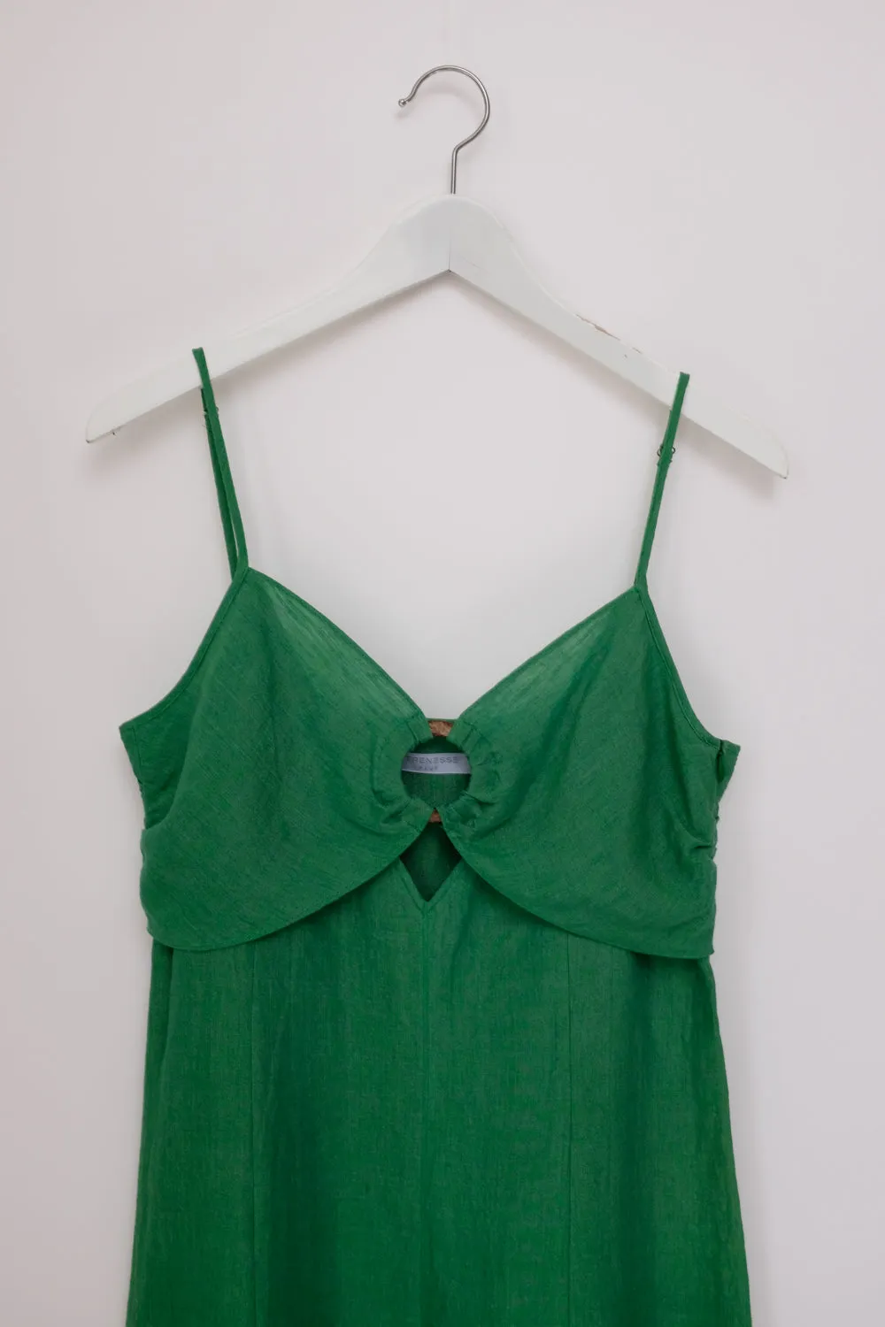 0050_STRENESSE GREEN SUMMER LINEN DRESS