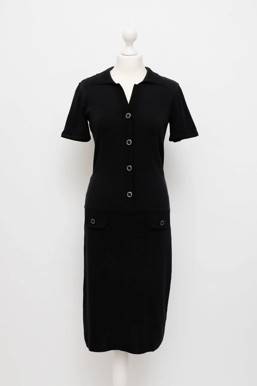 0054_BLACK POLO SILK BLEND KNIT DRESS