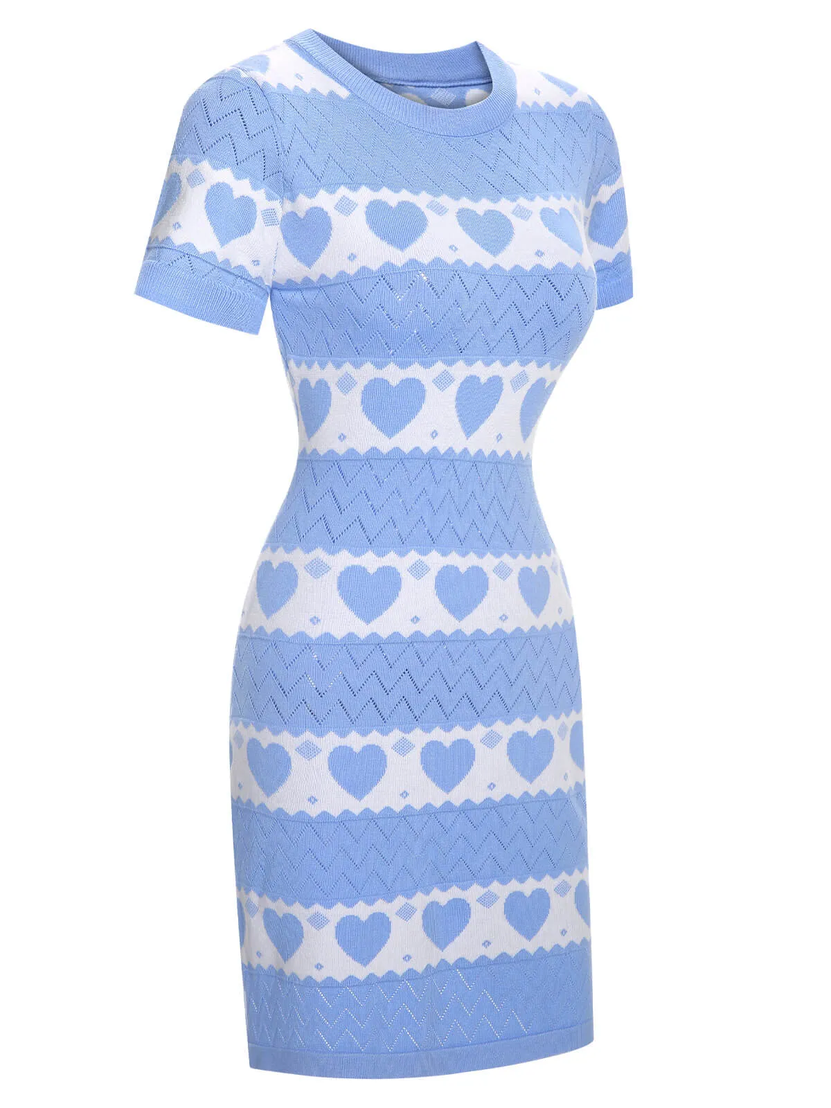 1960s Heart Short Sleeved Knitted Dress