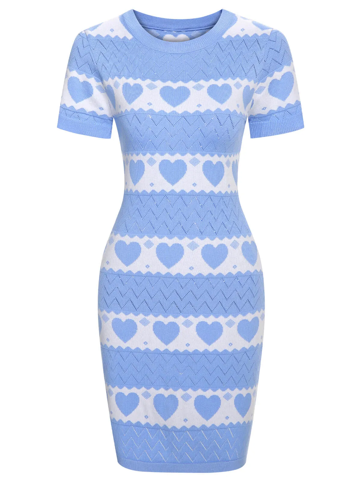 1960s Heart Short Sleeved Knitted Dress