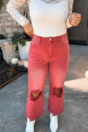 90s Vintage Crop Flare Jeans