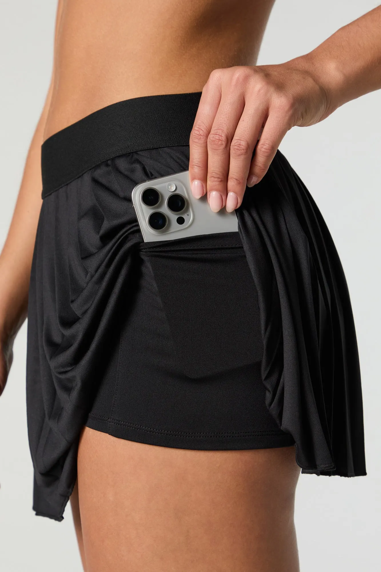 Active Pleated Side Pocket Tennis Skort