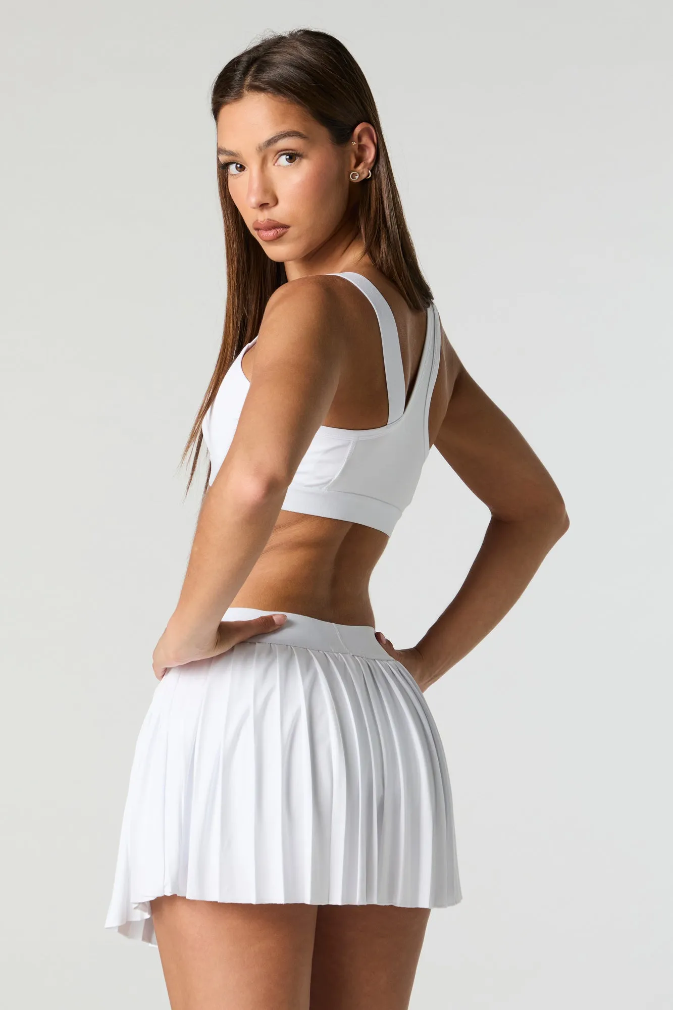 Active Pleated Side Pocket Tennis Skort