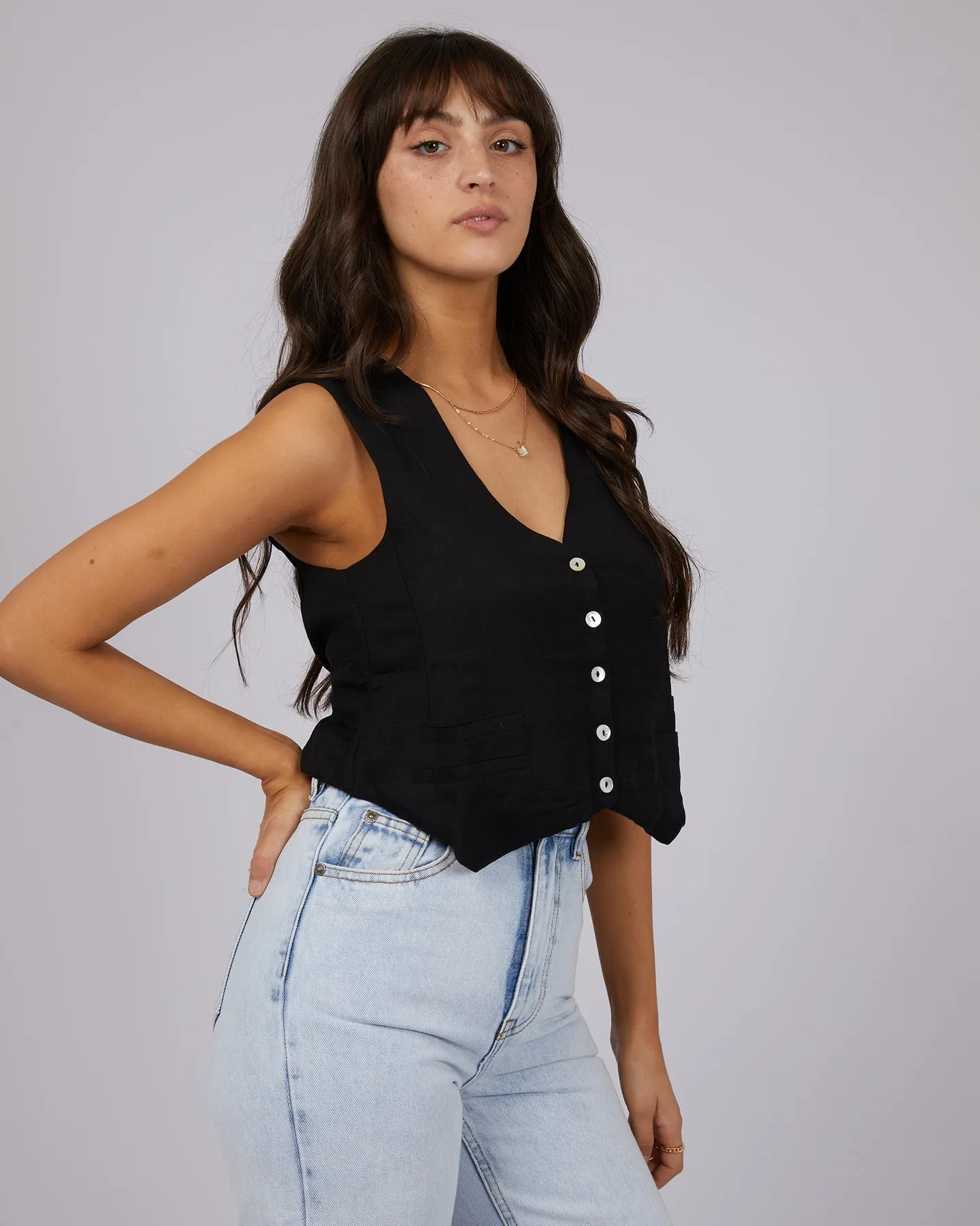 All About Eve Natalia Vest - Black