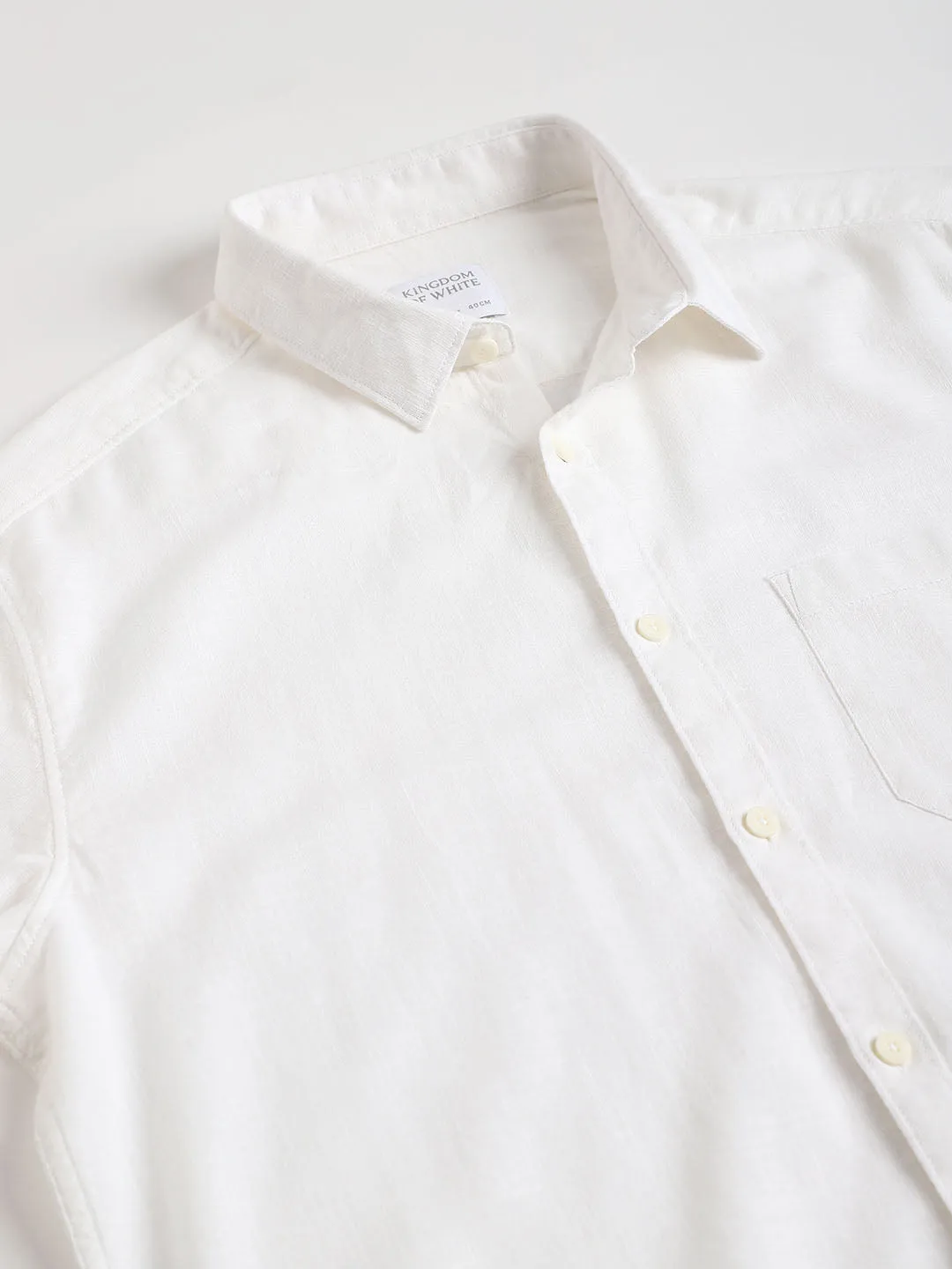 American Placket Pure Cotton Half Sleeves White Shirt - Nityam