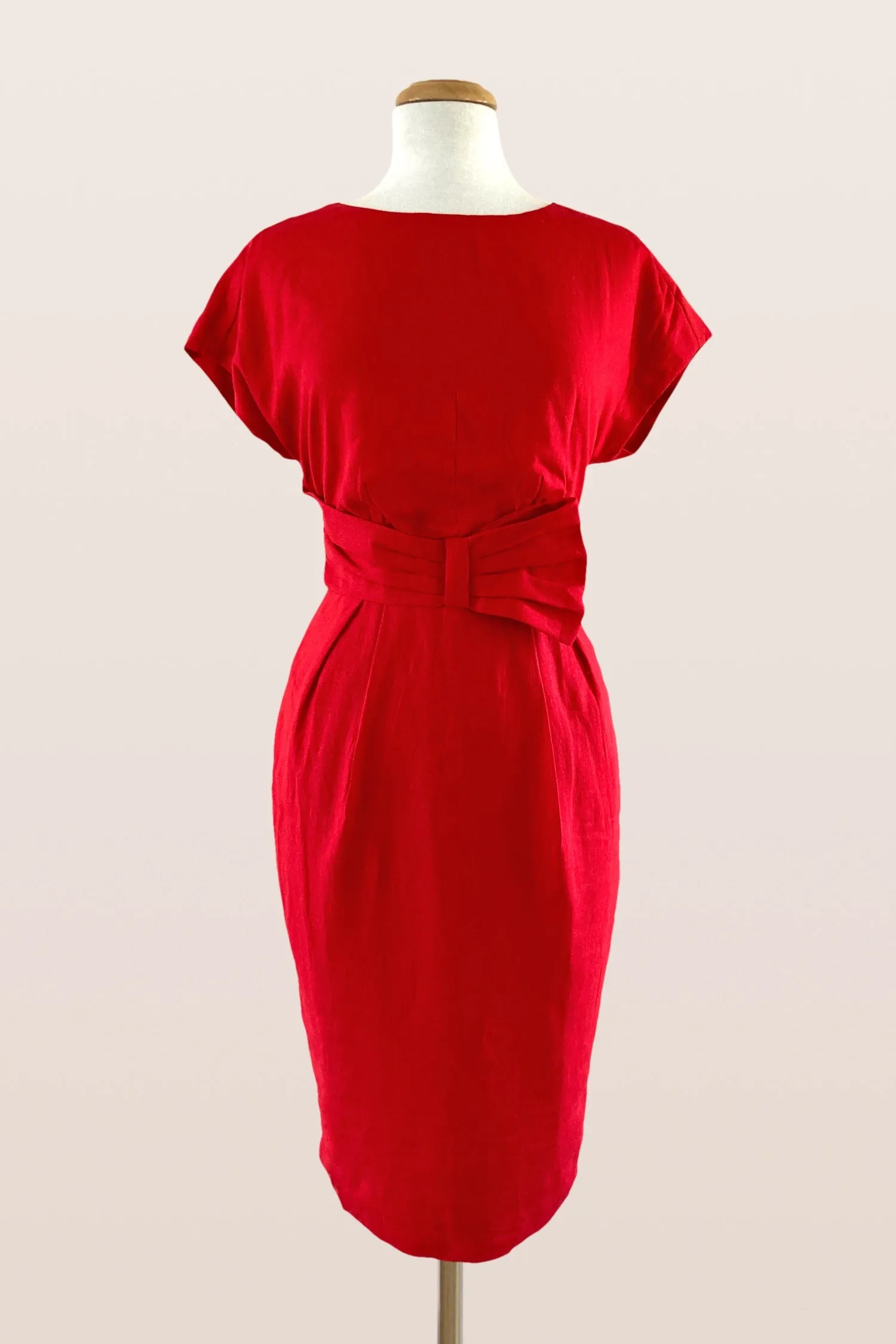 Aurelie Red Linen Dress