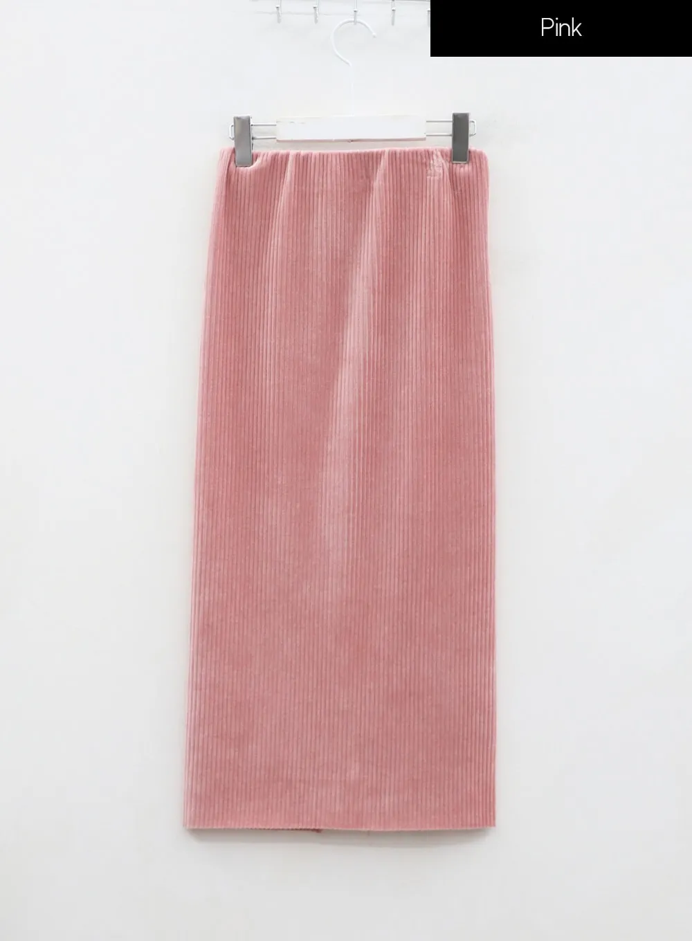 Back Slit Ribbed knit Maxi Skirt ID22