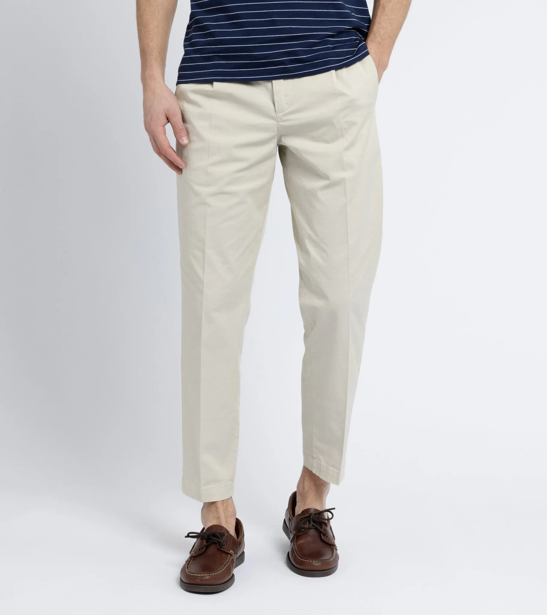 Barena Masco Trevo Cotton Twill Trousers: Beige