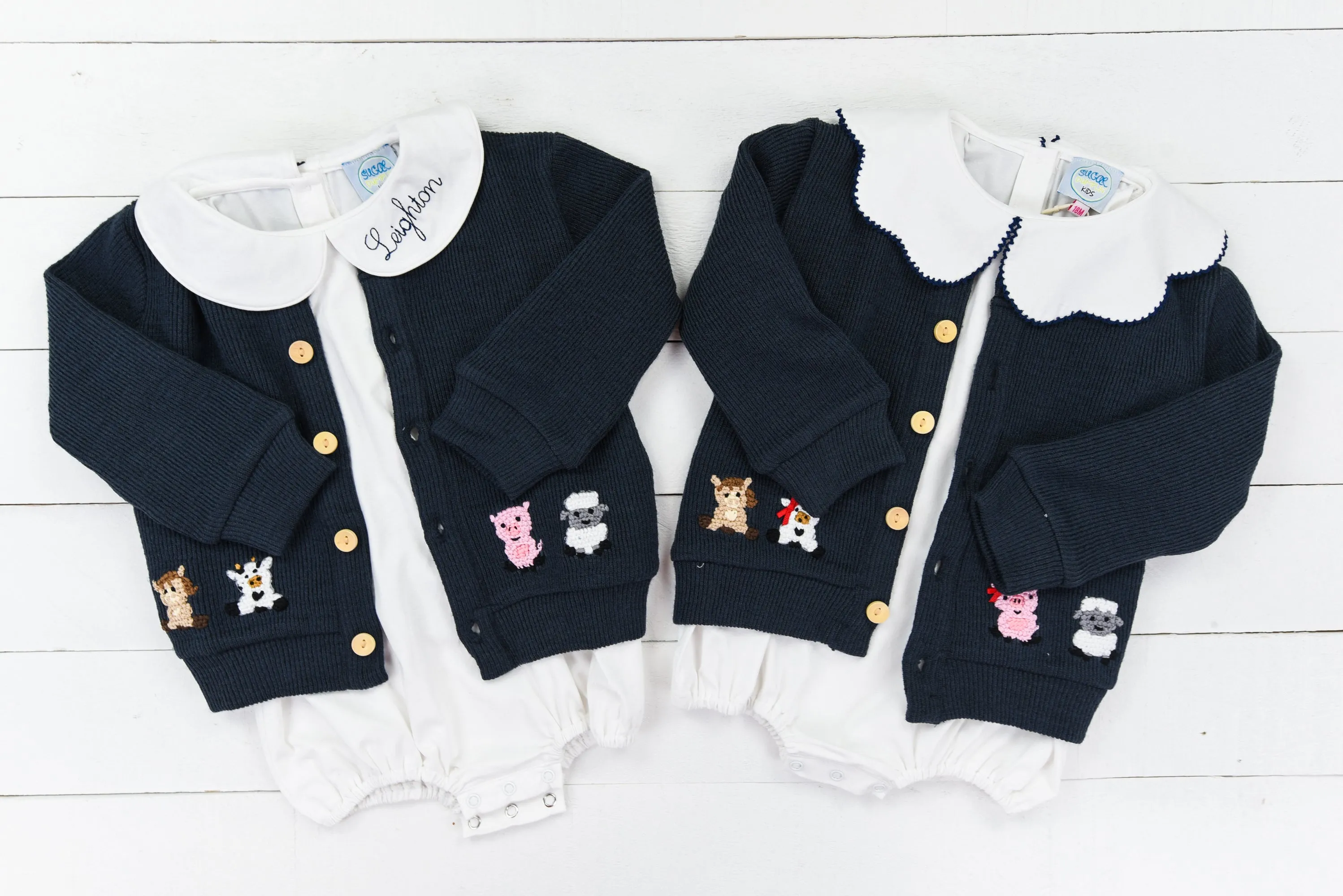 Barnyard french knot Girls Sweater Set