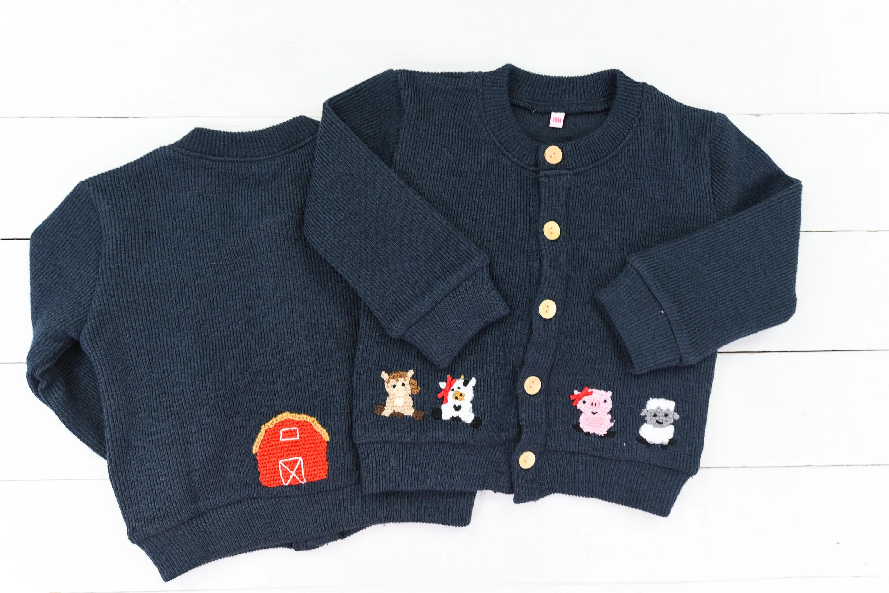 Barnyard french knot Girls Sweater Set