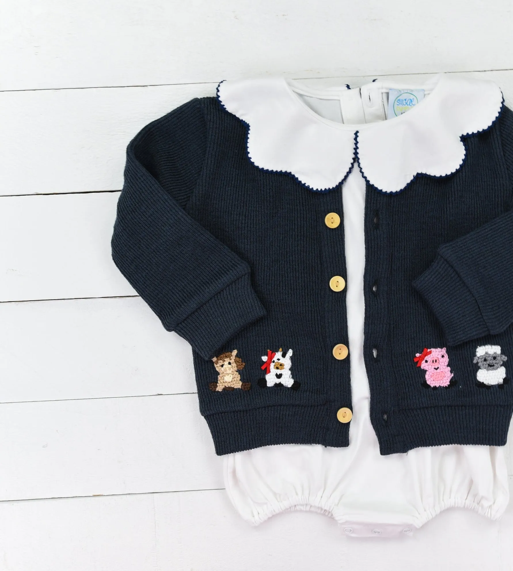 Barnyard french knot Girls Sweater Set