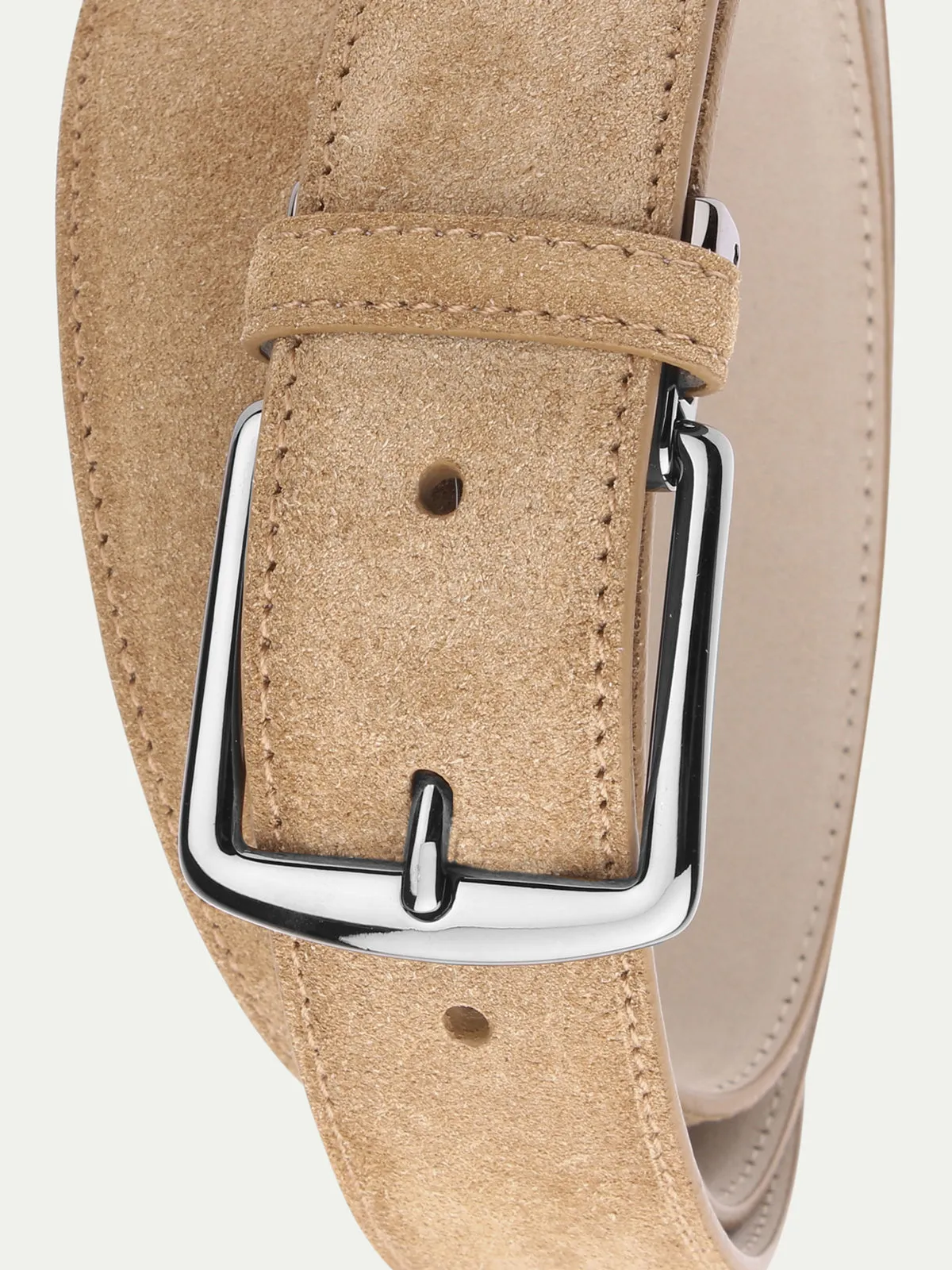 Beige Suede Leather Belt