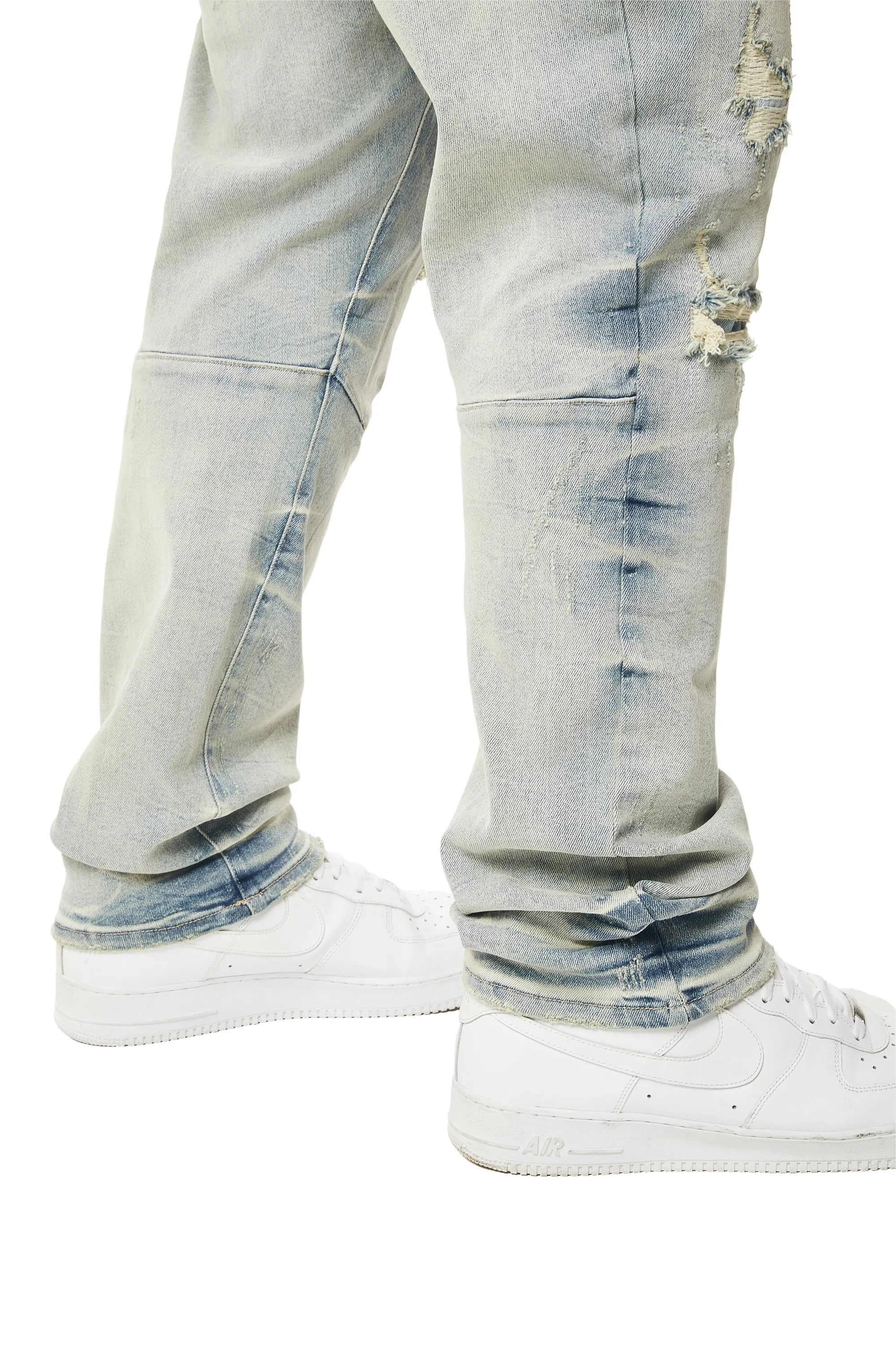 Big and Tall - Wave Effect Denim Jeans - Leo Blue