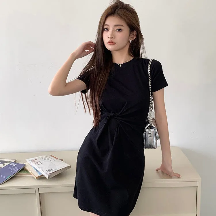 Black Twist Waist Dress