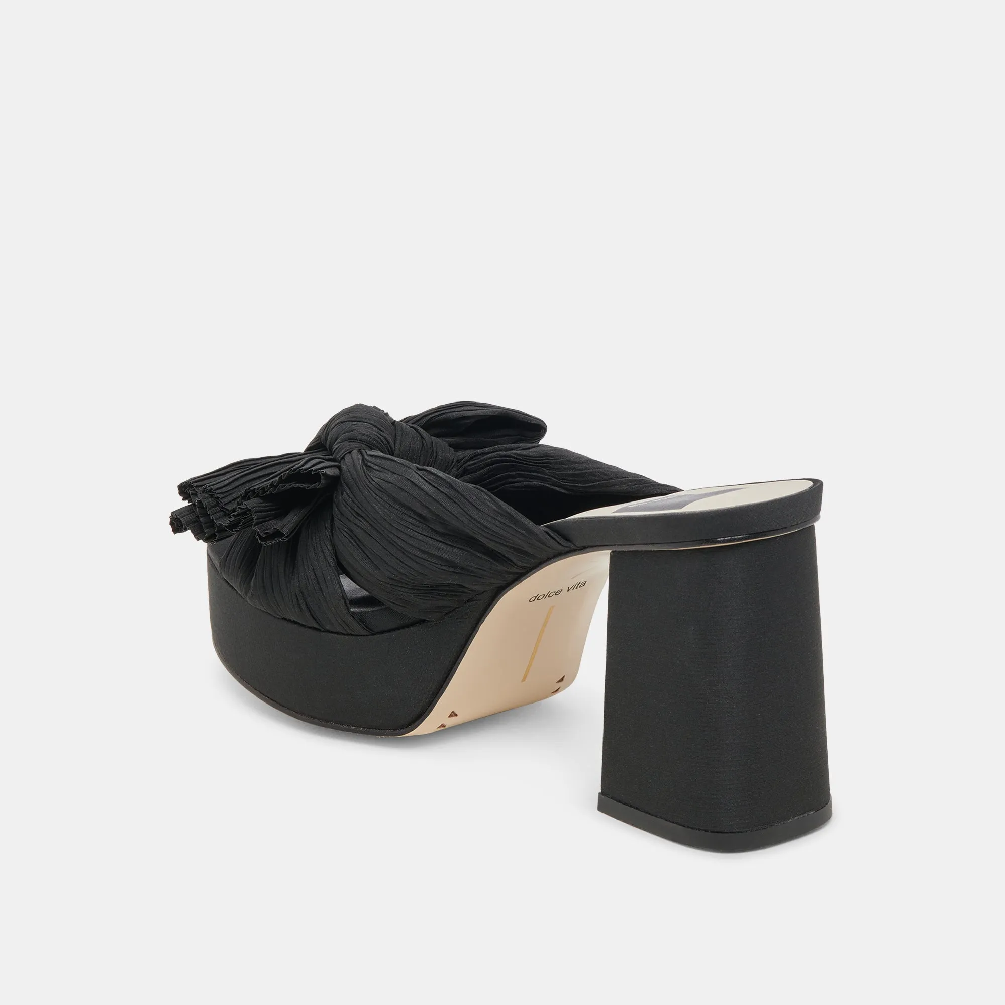 BLARE HEELS ONYX SATIN