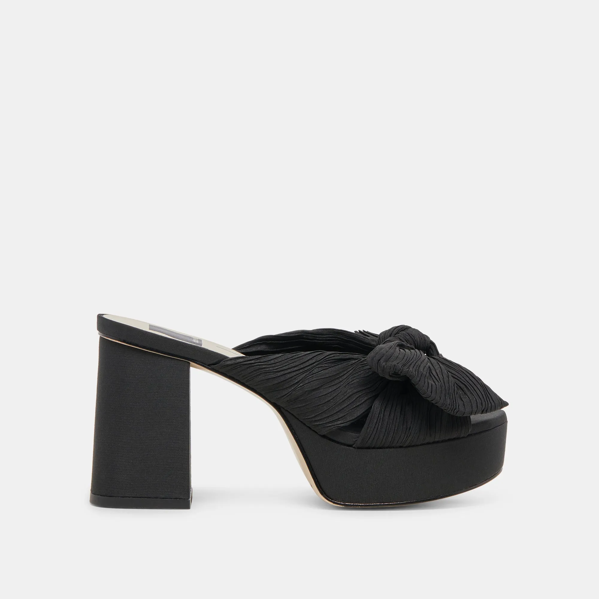 BLARE HEELS ONYX SATIN