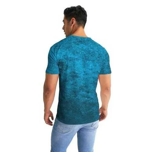 Blue Grunge Texture Premium Mens Graphic Shirt