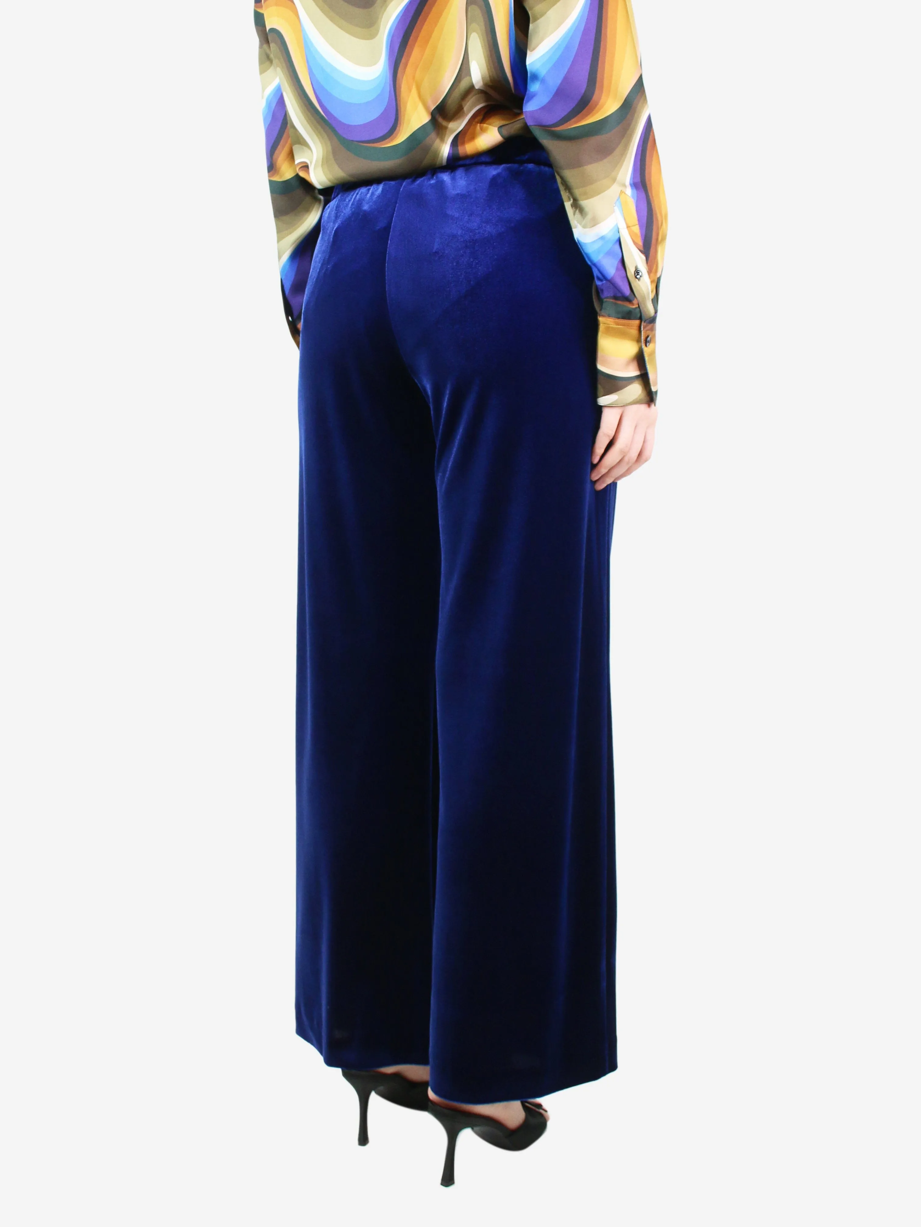 Blue velvet trousers - size UK 10