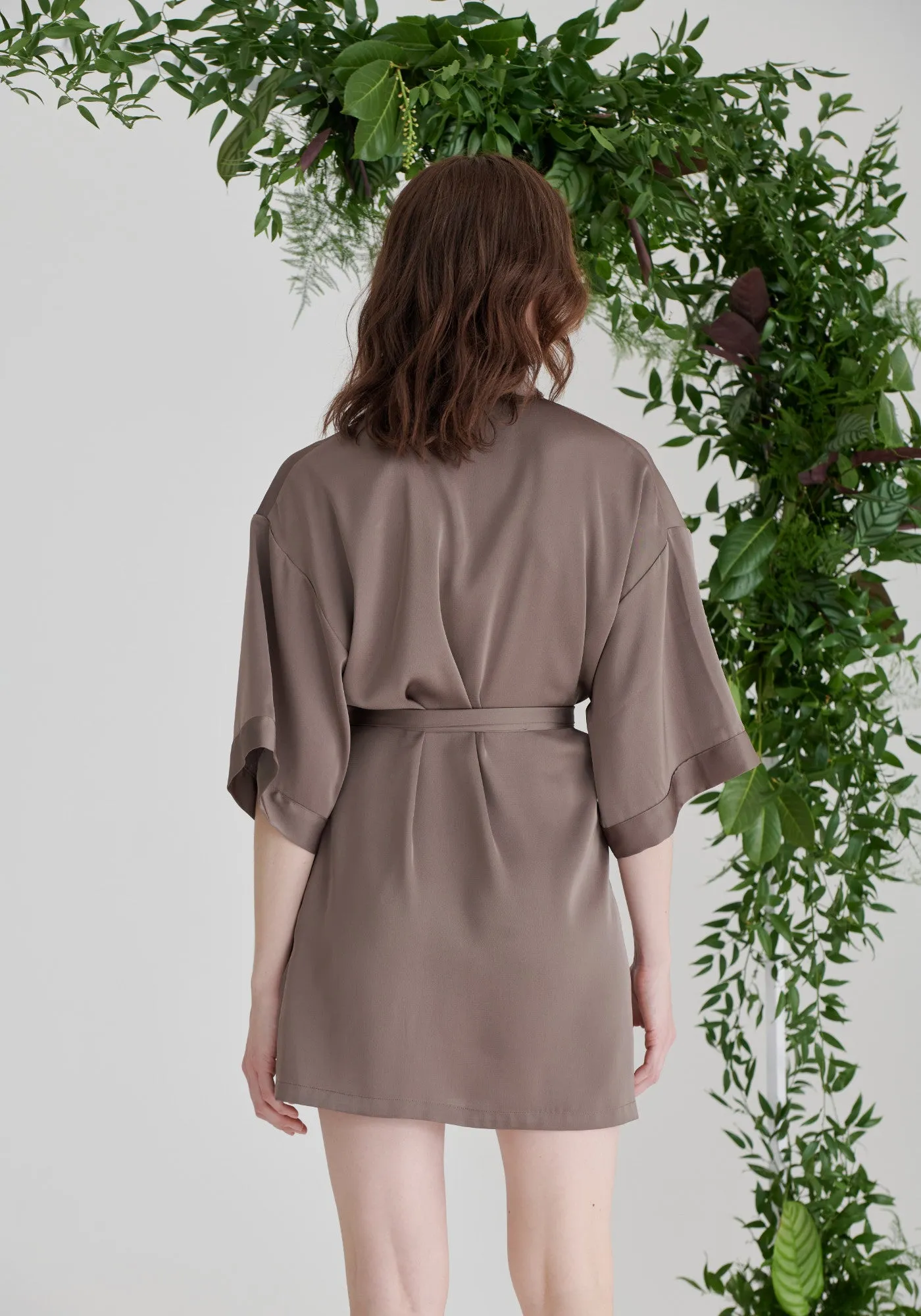 Bridesmaid Satin Robe - Taupe