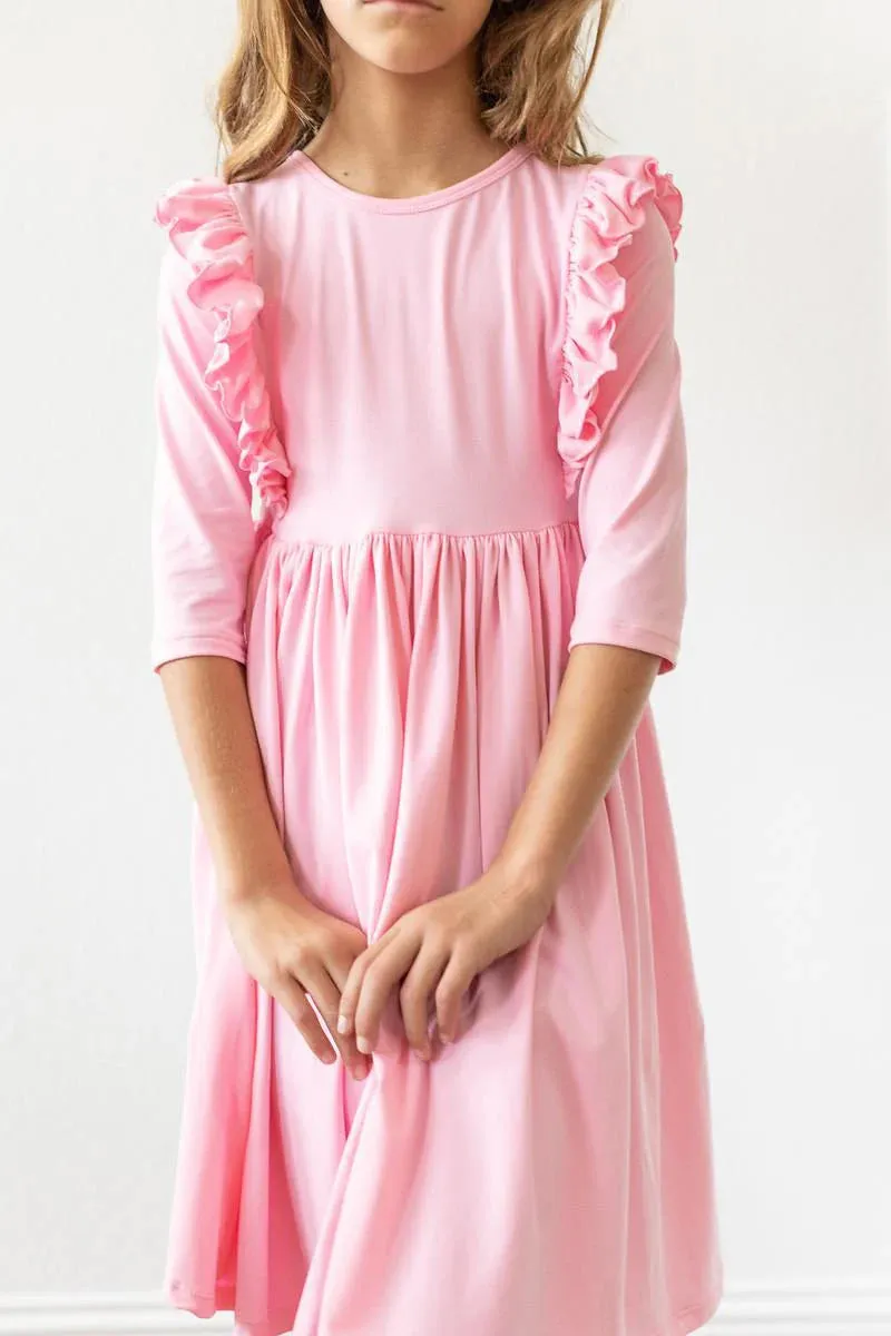 Bubblegum Pink Ruffle Twirl Dress