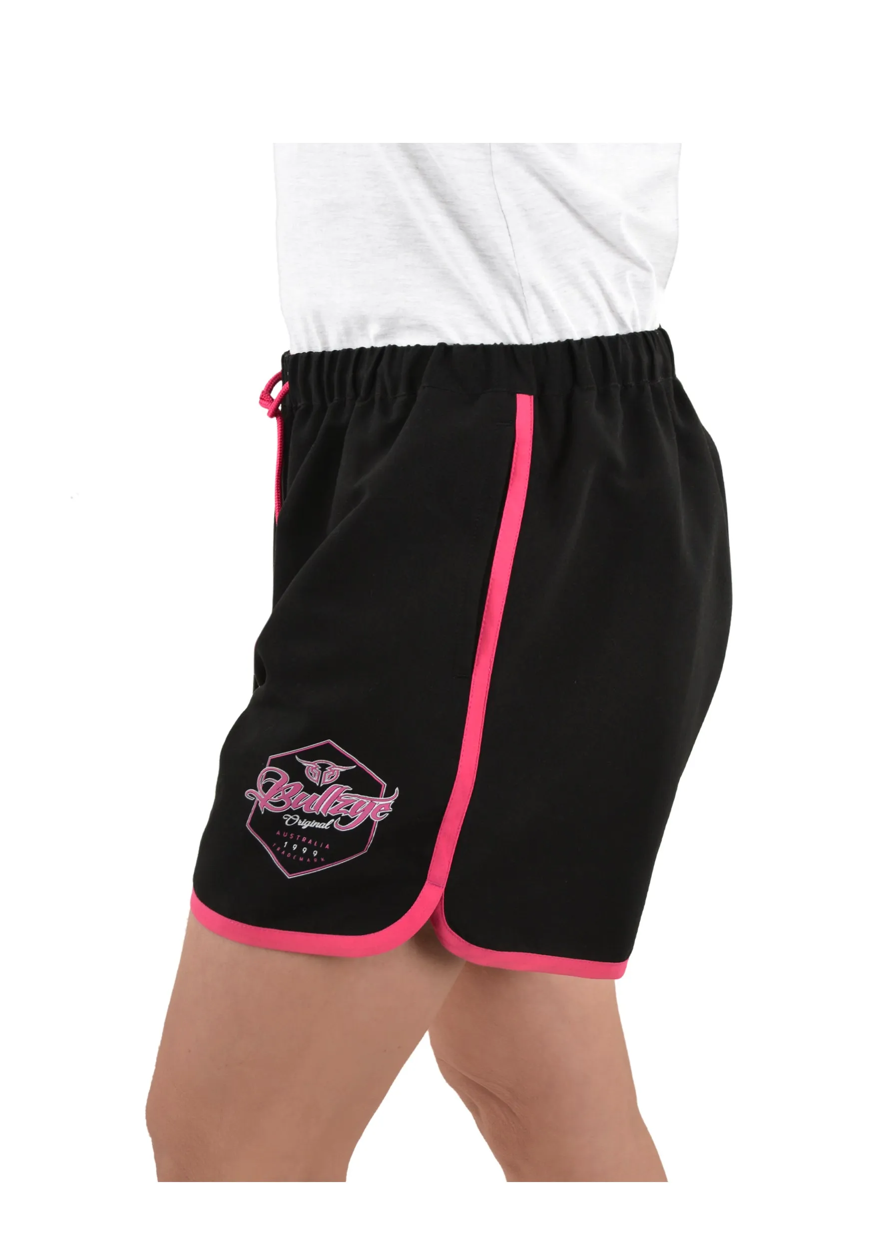 Bullzye Ladies Classic Boardshort - Black/Pink - B1S2301097