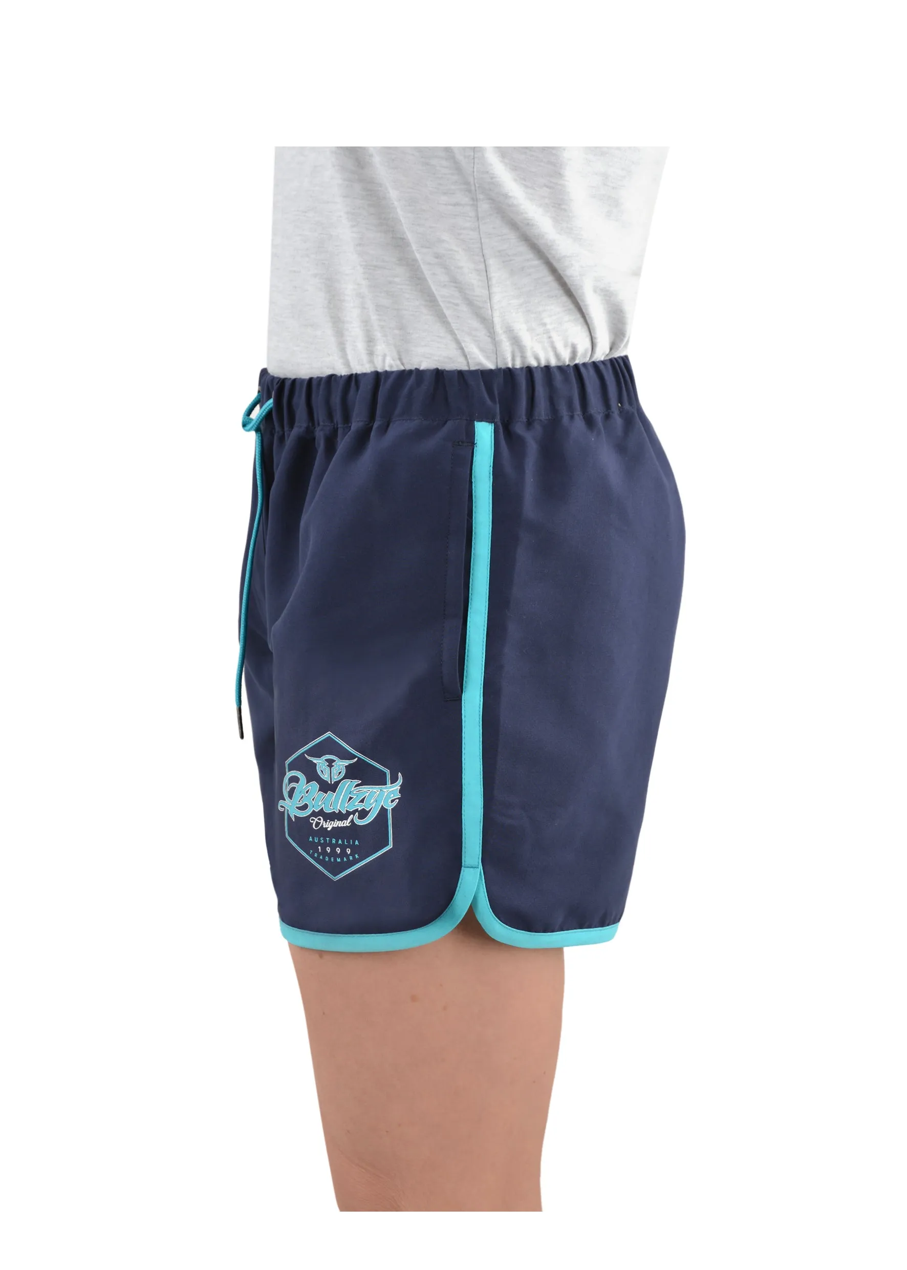 Bullzye Ladies Classic Boardshort - Navy/Aqua - B1S2301097