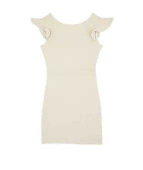 By Debra Girls Ivory/Gold Flutter Sleeve Sheath Dress