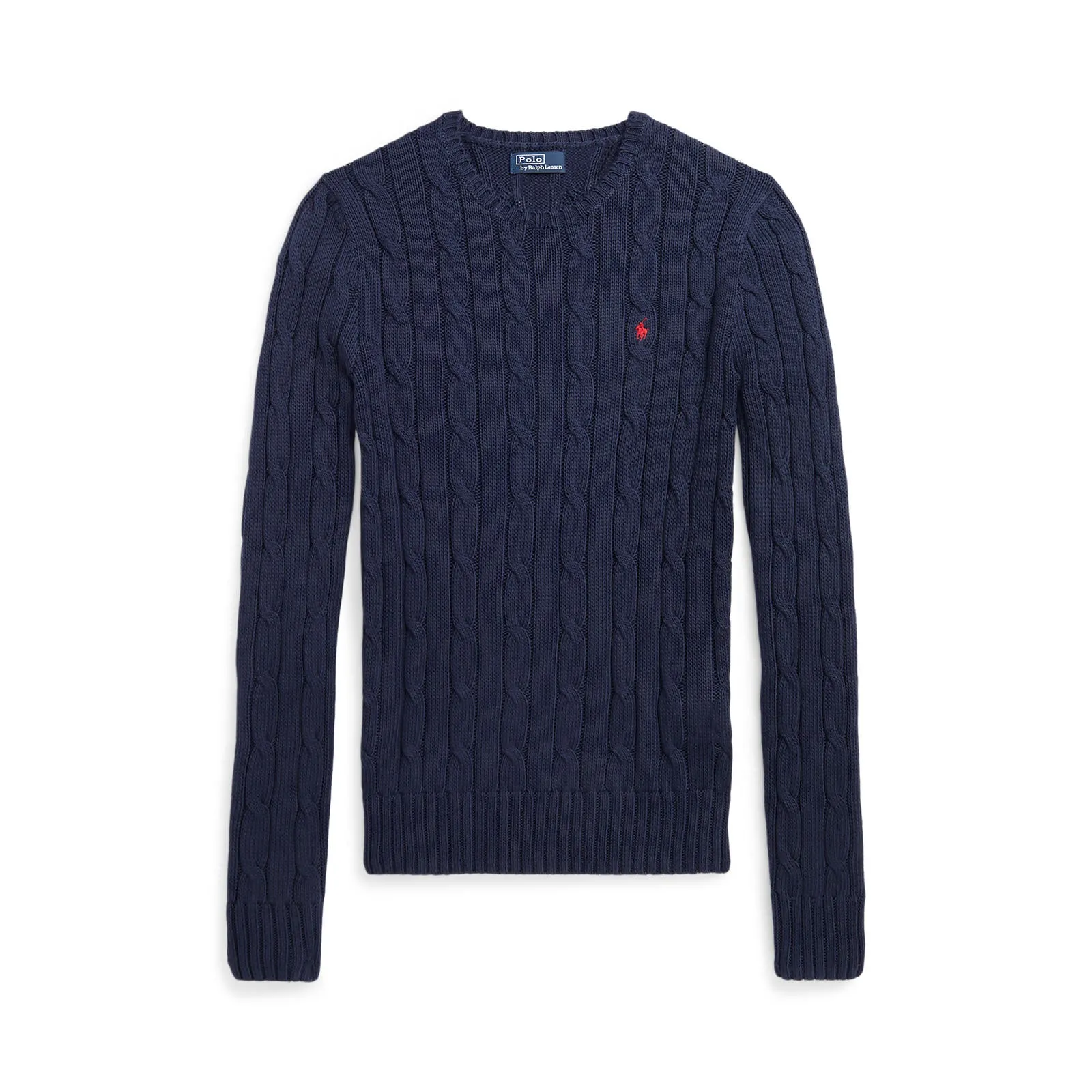 Cable-Knit Cotton Crewneck Sweater - Hunter Navy