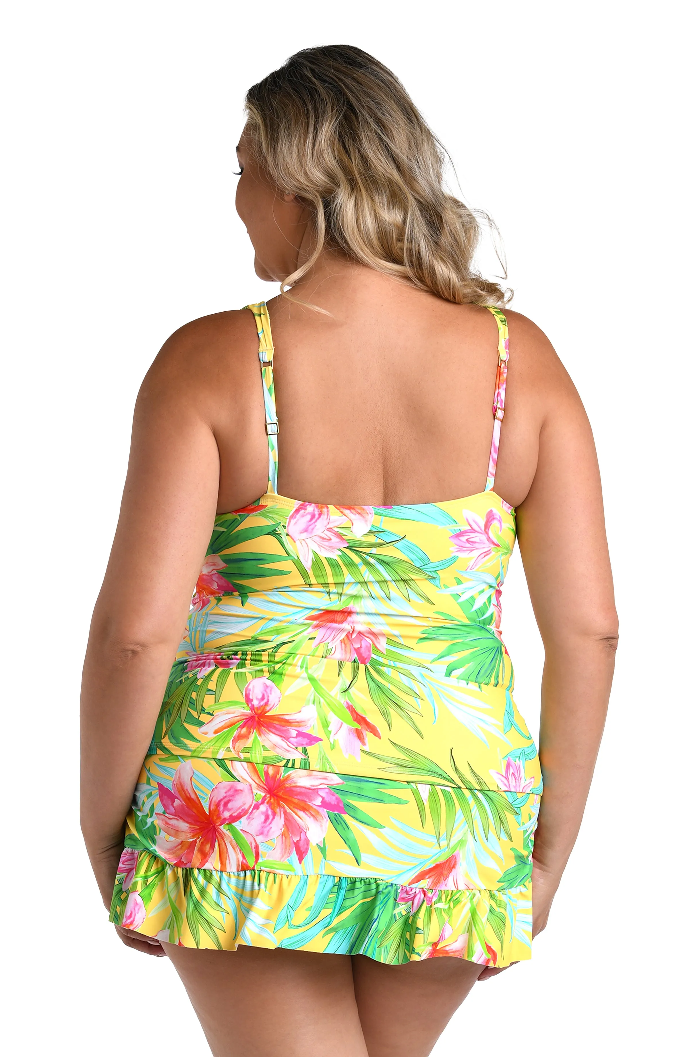 Calypso Bloom Over-The-Shoulder Tankini Top