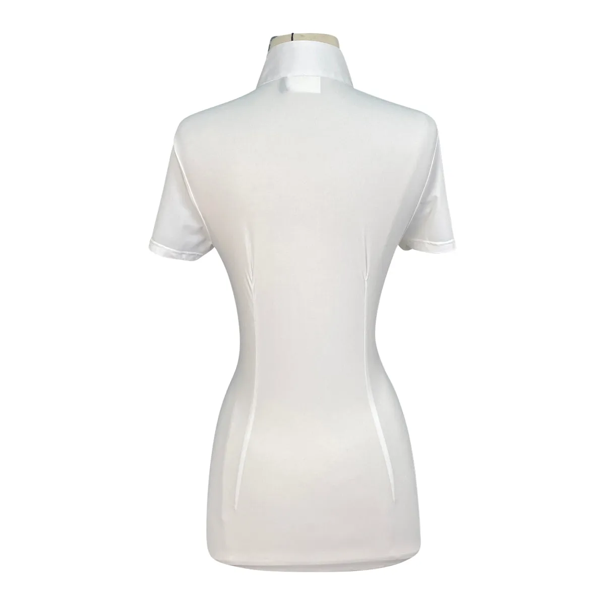 Cavalleria Toscana Jersey Short Sleeve Show Shirt w/Poplin Bib in White - Women's Small