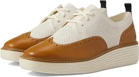 Cole Haan Original Grand Platform Wingtip Oxford Egret Nubuck/Cinnabar Sneakers