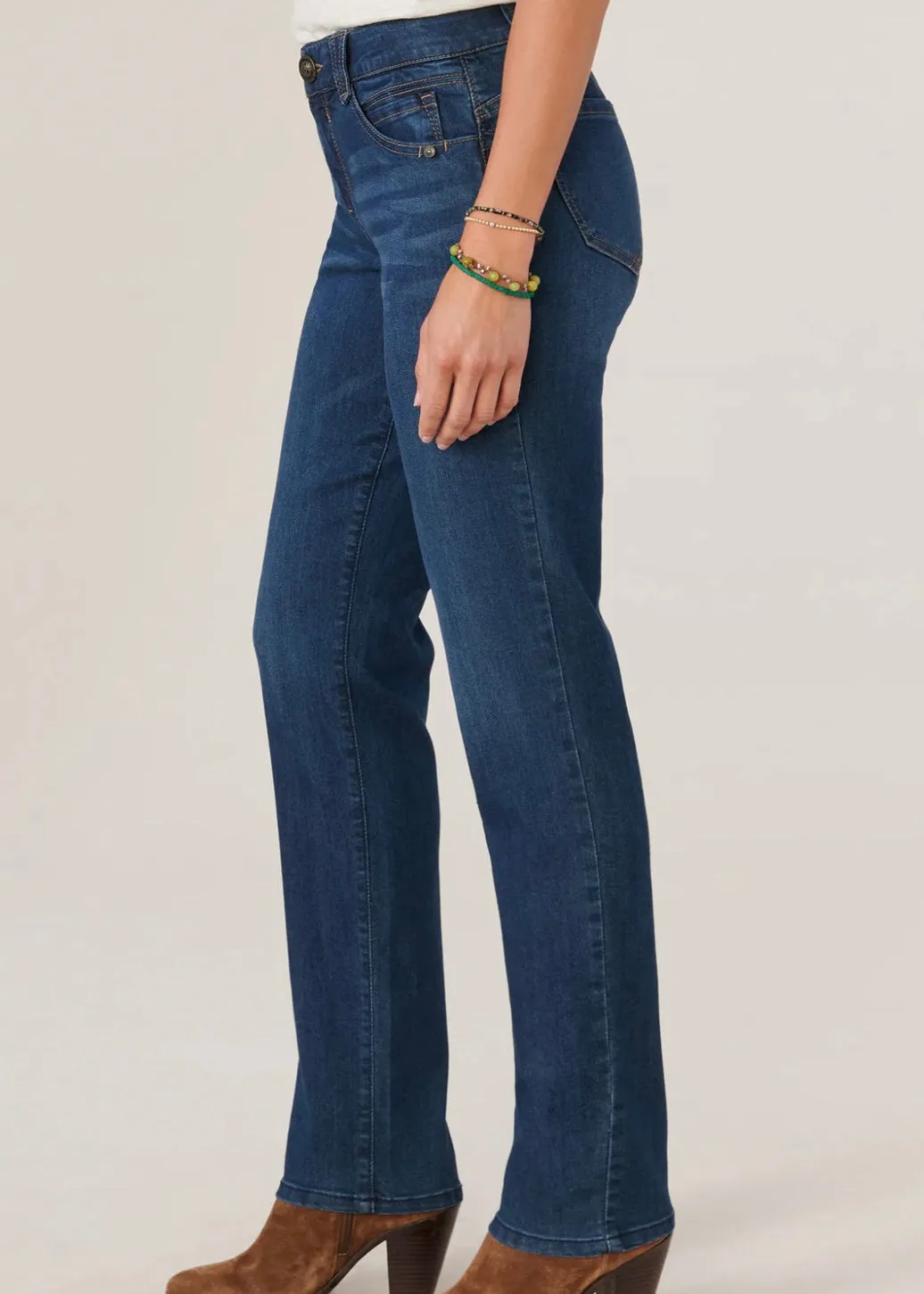 Democracy Petite Ab Solution Straight Indigo Jeans