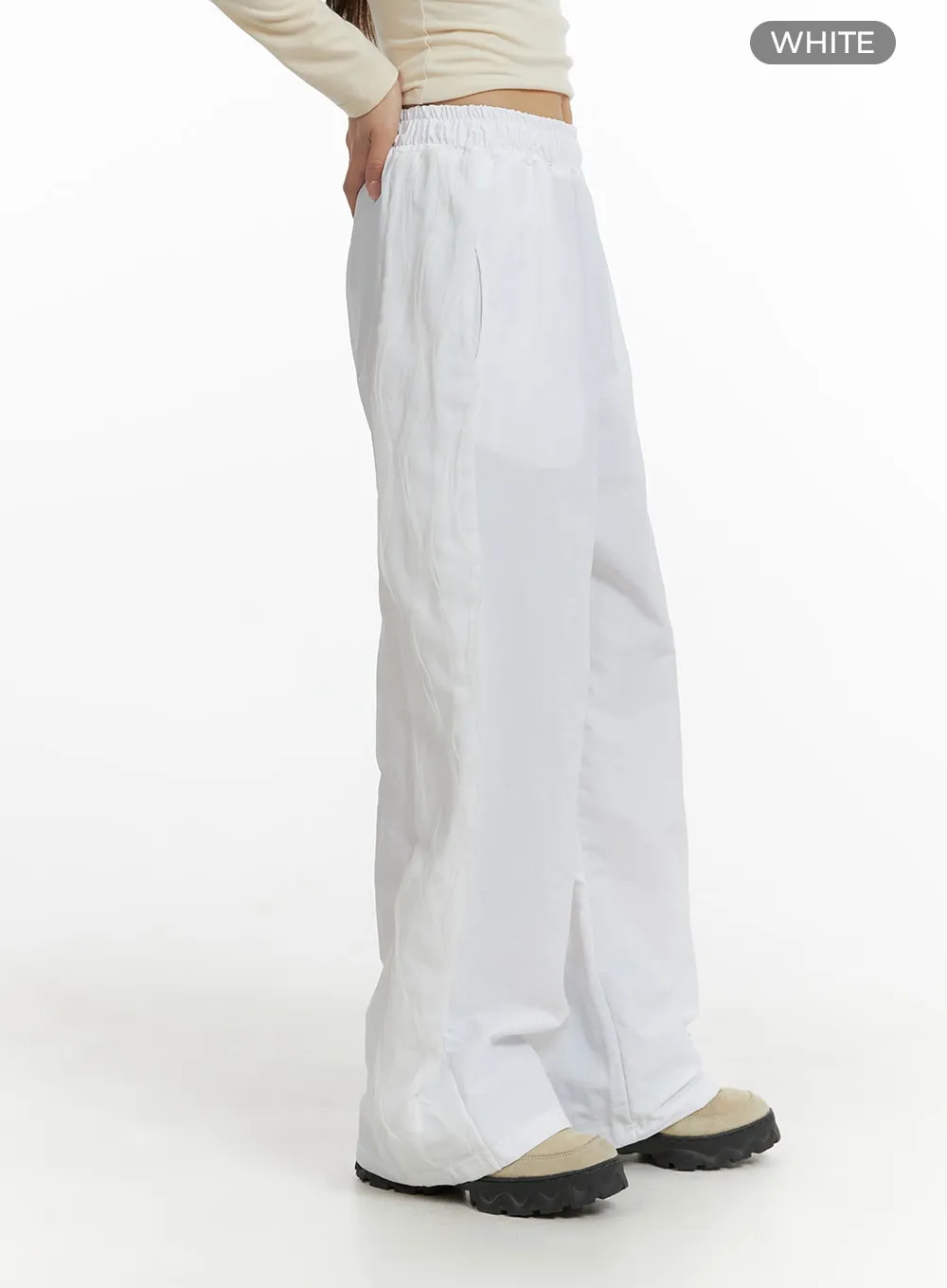 Elastic Waist Cotton Wide Trousers CM406