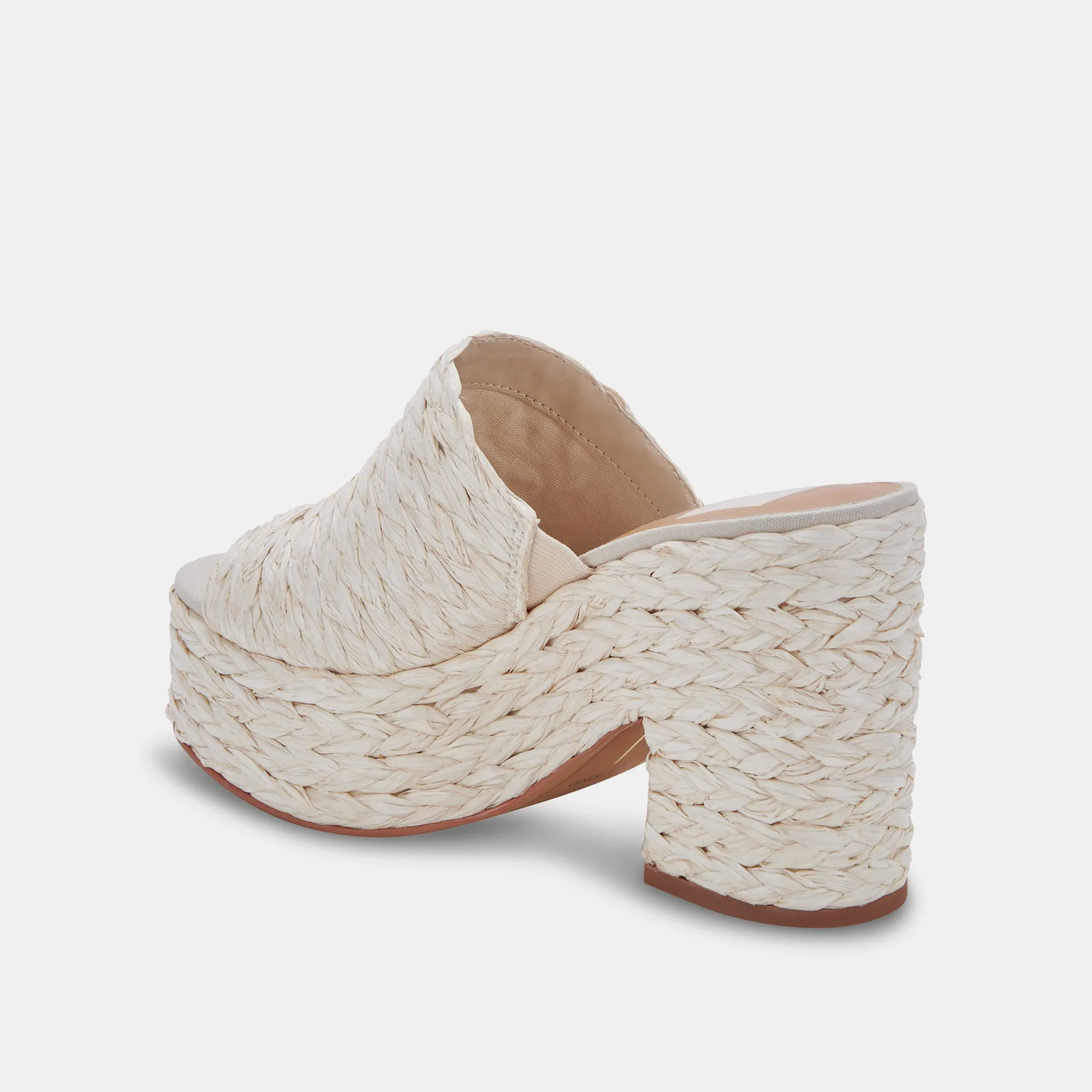 ELORA HEELS OFF WHITE RAFFIA