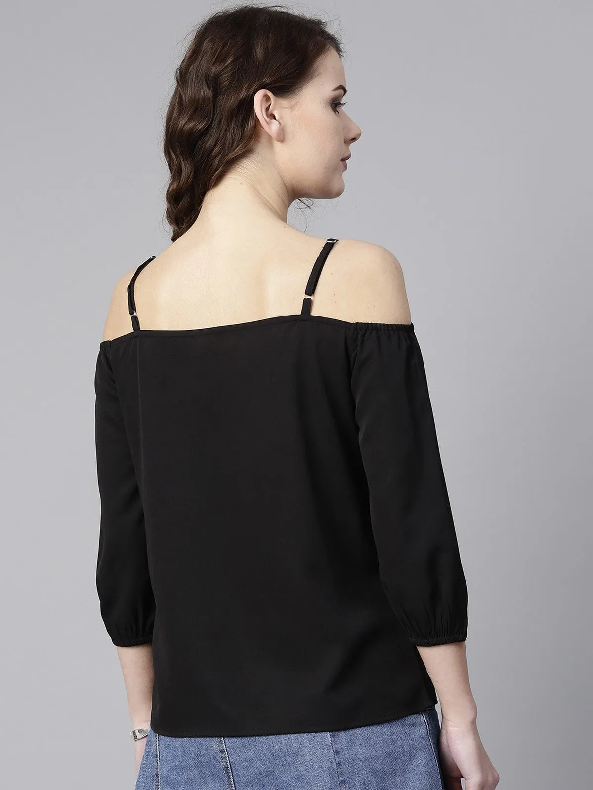 Embellished Cold-Shoulder Party Top