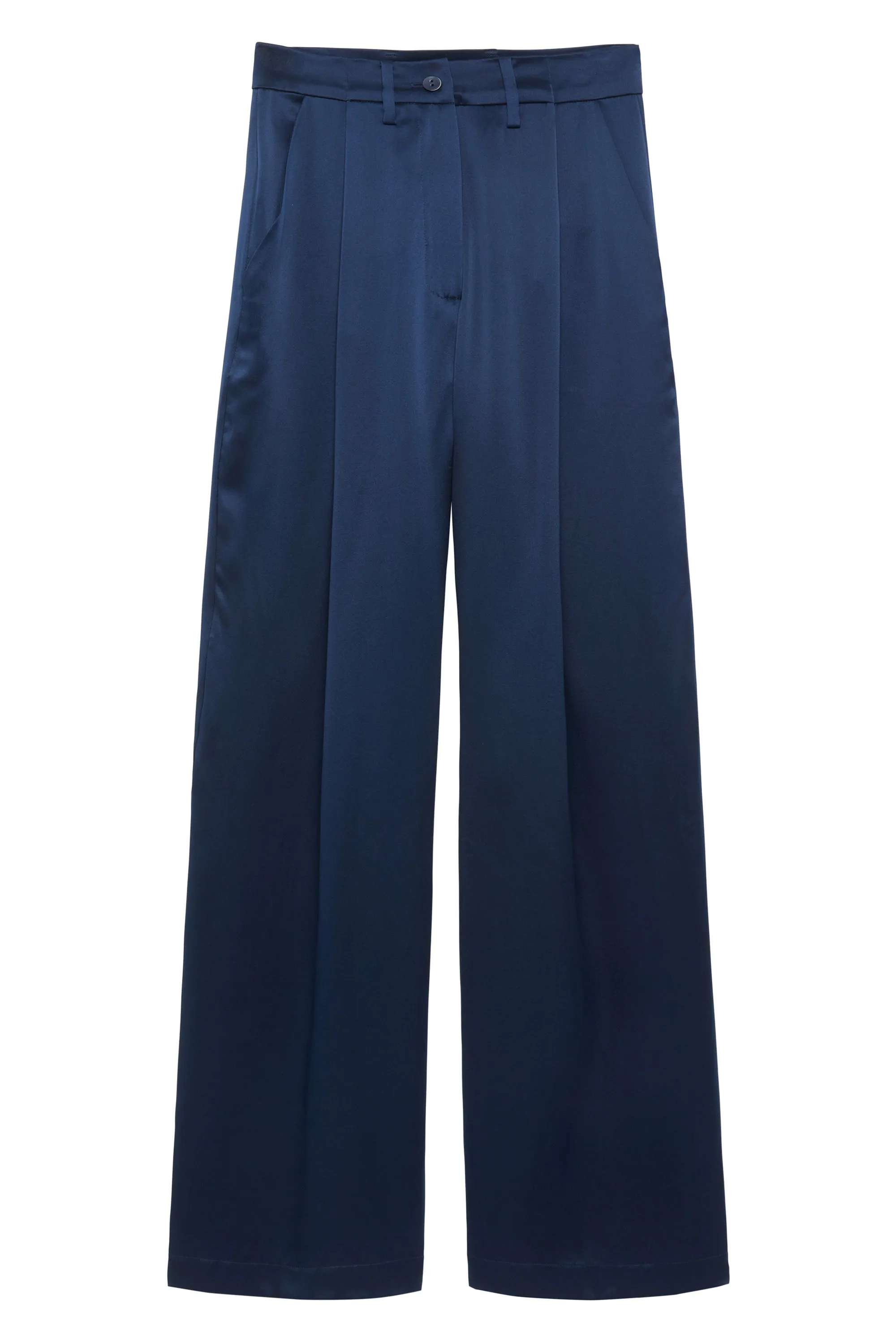 EMERSON PLEATED SILK PANT | MIDNIGHT