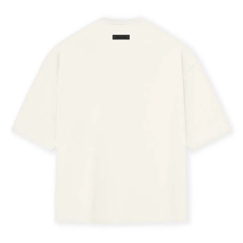 Fear of God Essentials Applique Logo Drop Shoulder Tee Cloud Dancer (Oversized)