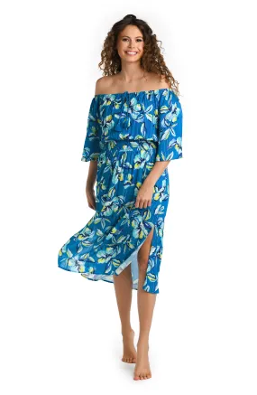 Fiji Tropics Off-The-Shoulder Cover Up Dress