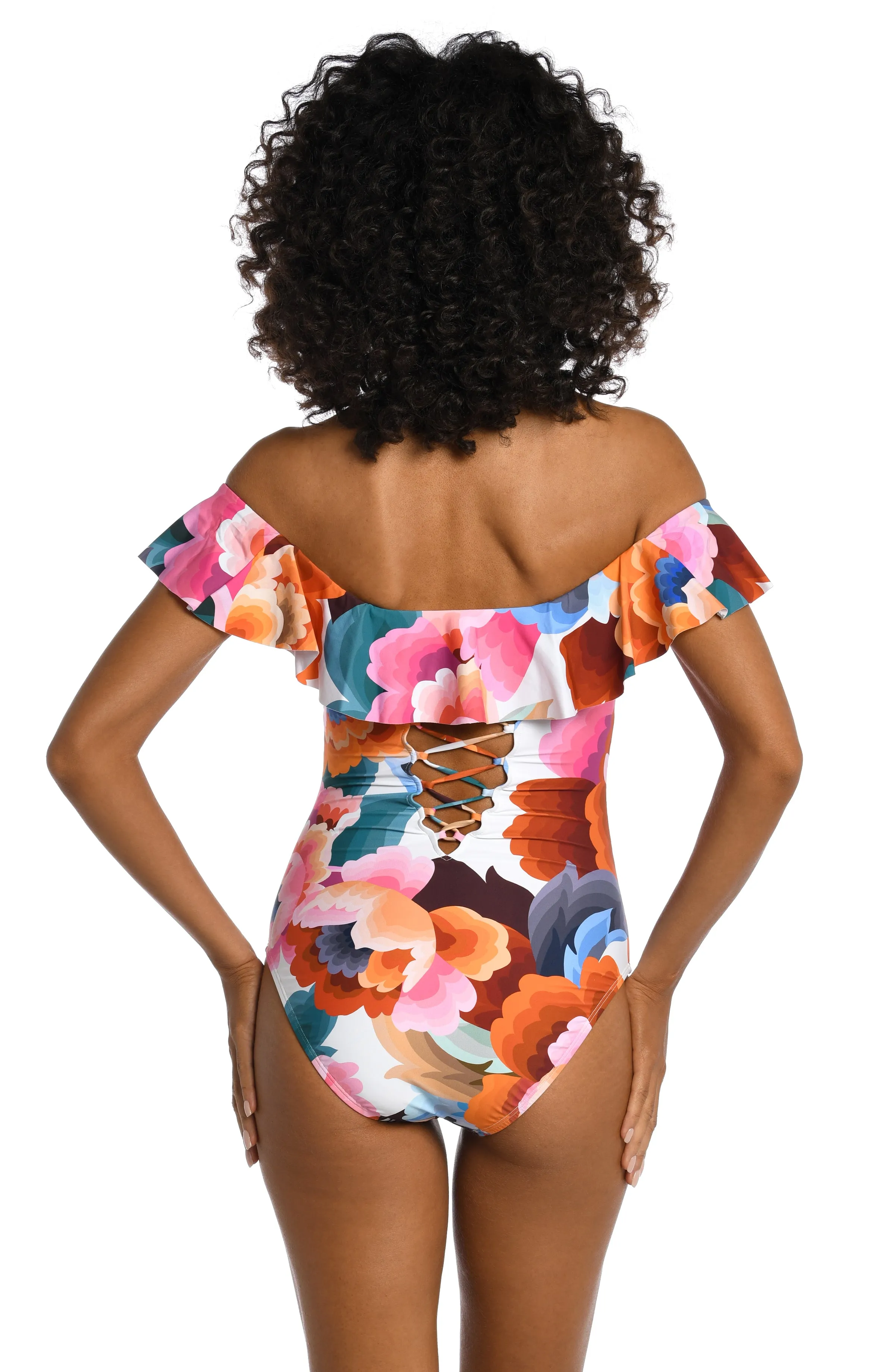 Floral Rhythm Off Shoulder Ruffle One Piece - FINAL SALE