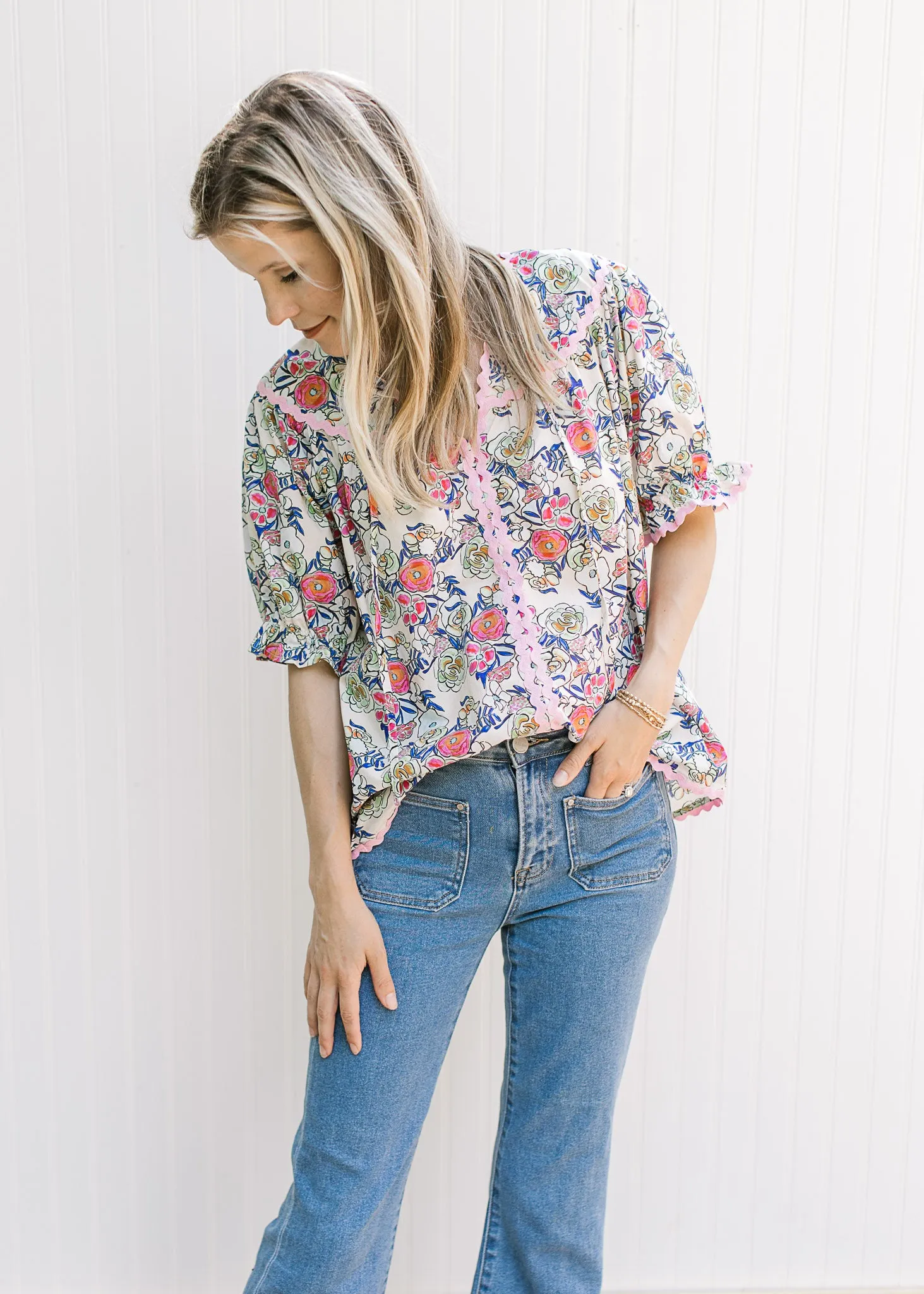 Flowers and Rick Rack Top