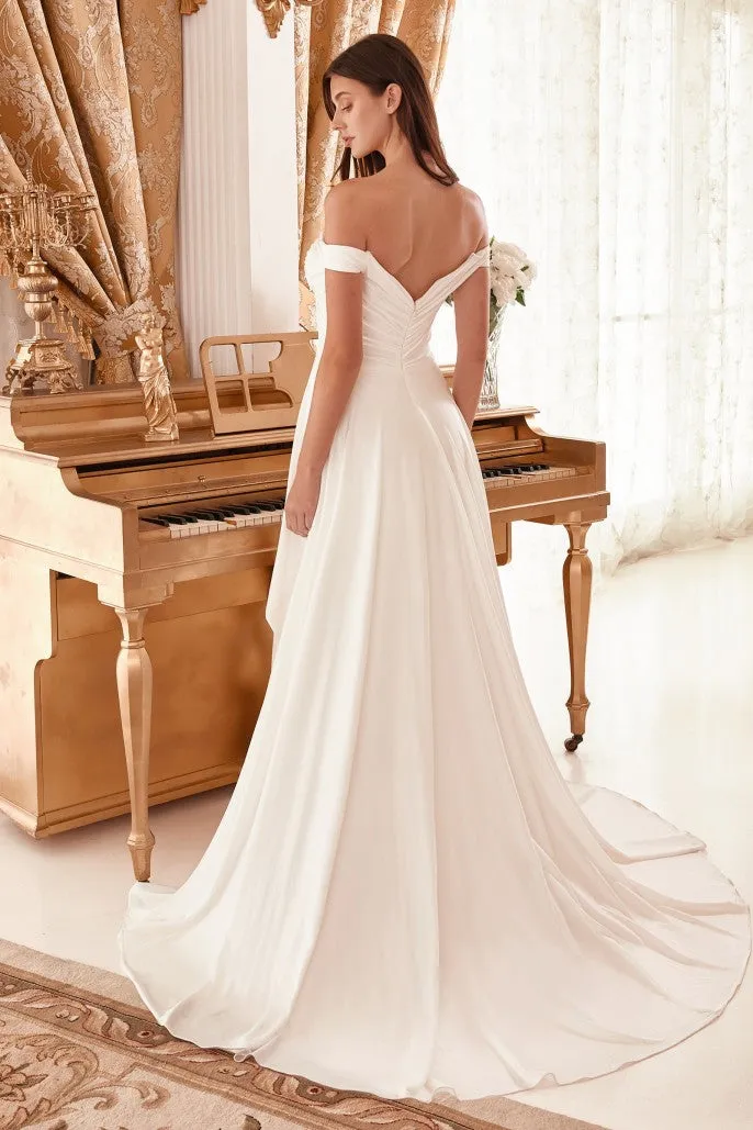 Forever & Ever | Draped Off the Shoulder Bridal Gown with Overskirt | LaDivine WN315