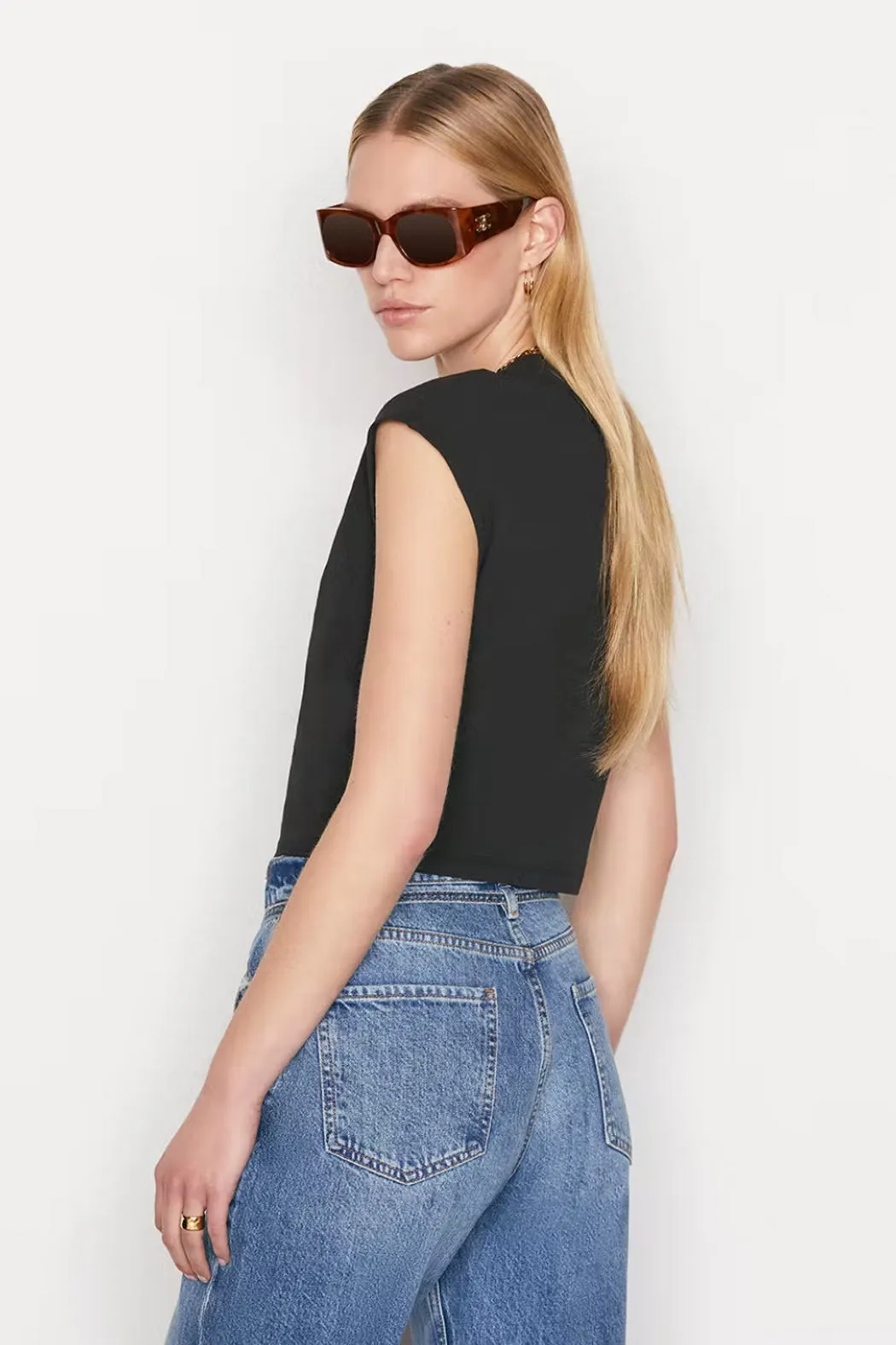 Frame - Cropped Mock Neck Top
