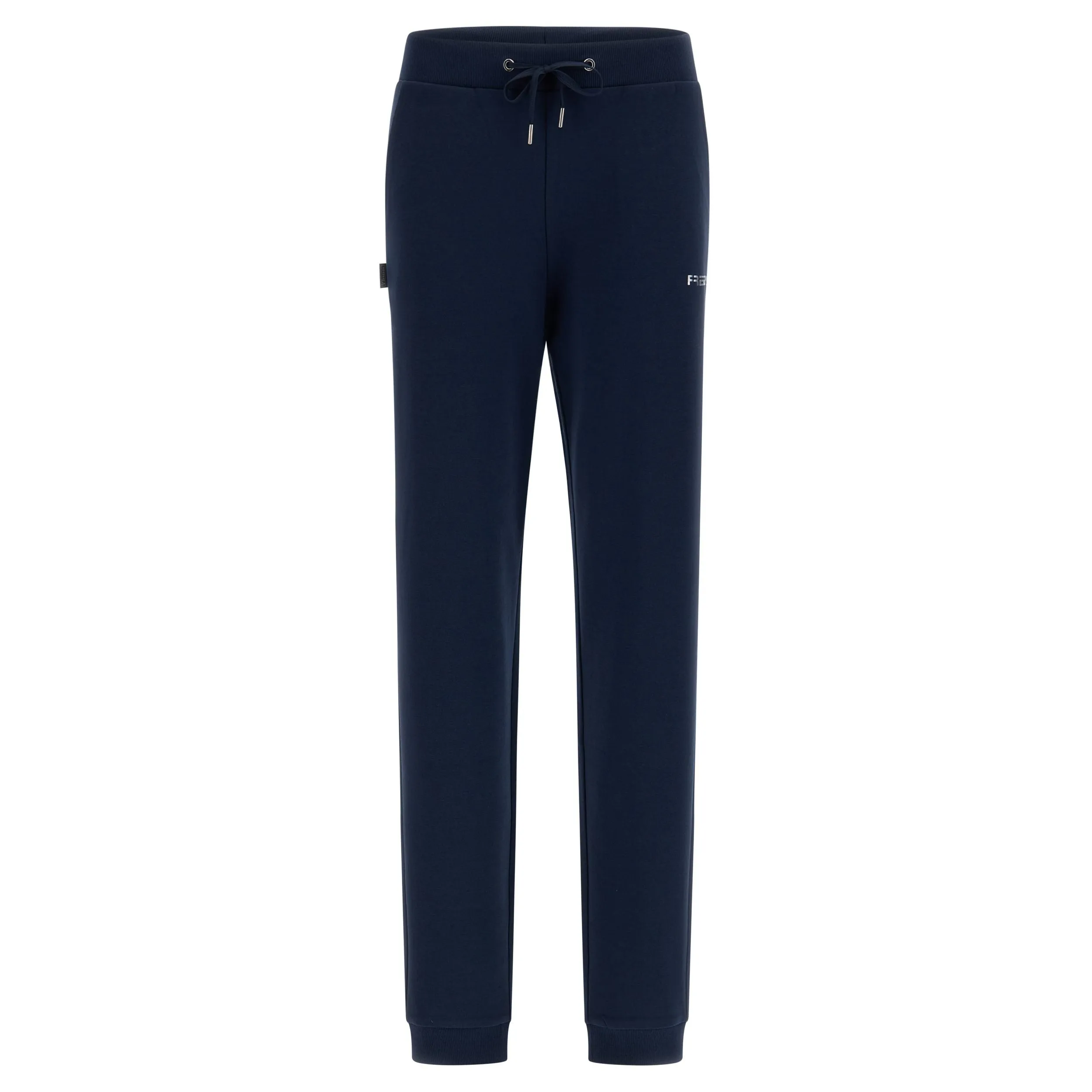 Freddy interlock sports trousers with silver print and bottom with cuff S3WBCP8 B94 navy blue