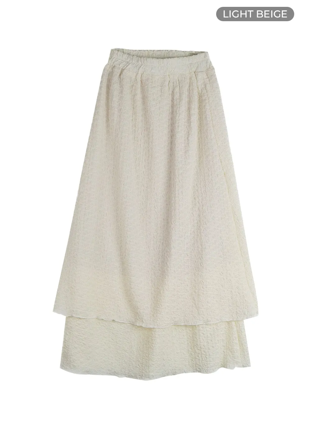 Frill Textured Maxi Skirt OM404