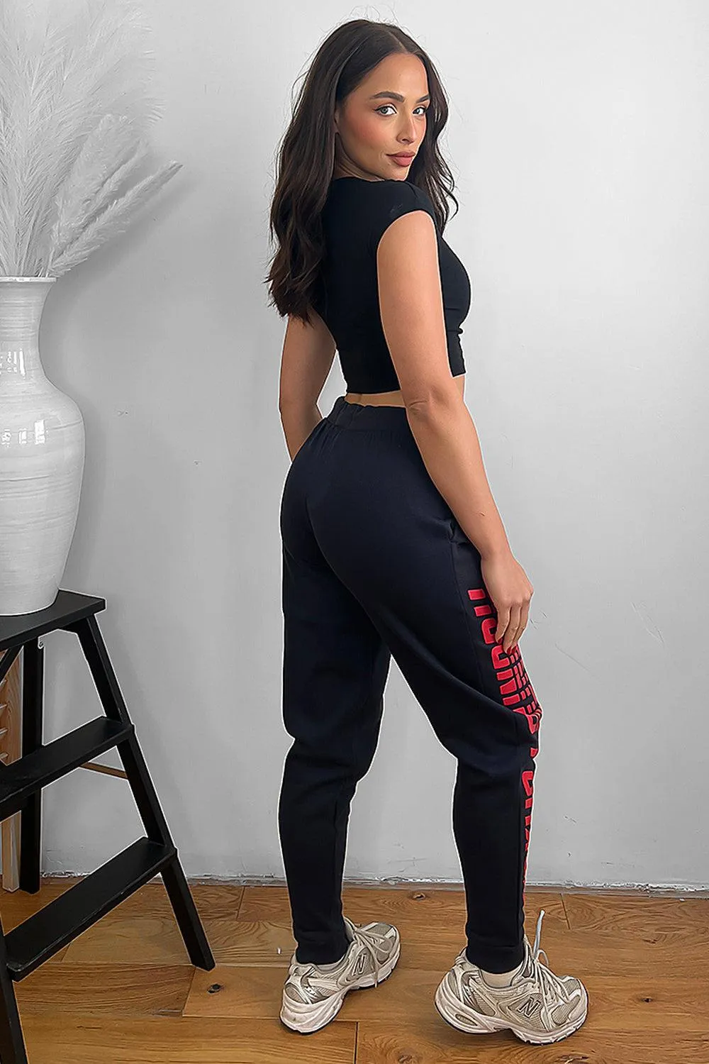 Full Leg Print Varsity Jogger Trousers